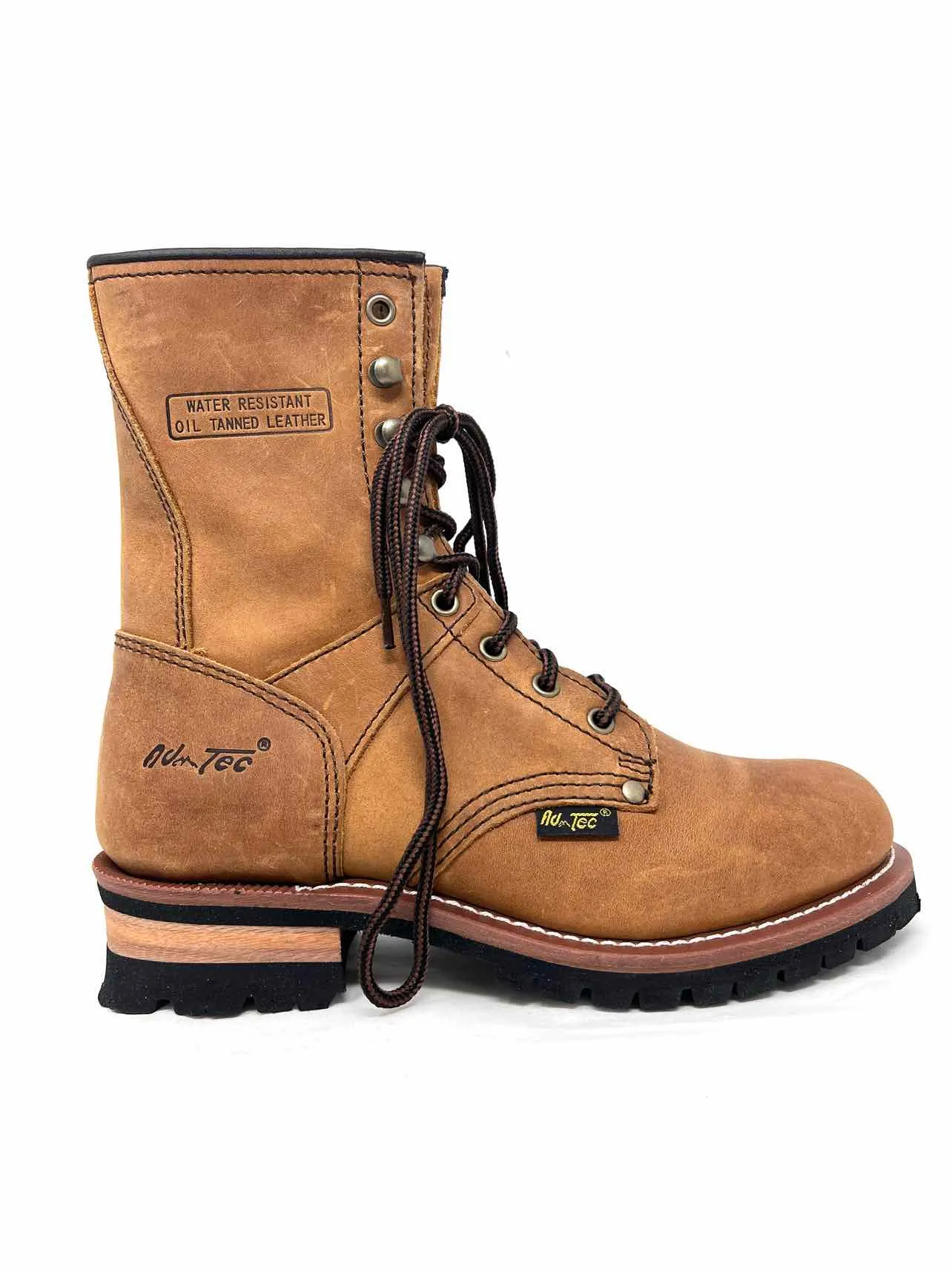 AdTec Size 10 Brown Lace-Up Leather W/ BOX!!! Shoes Boots