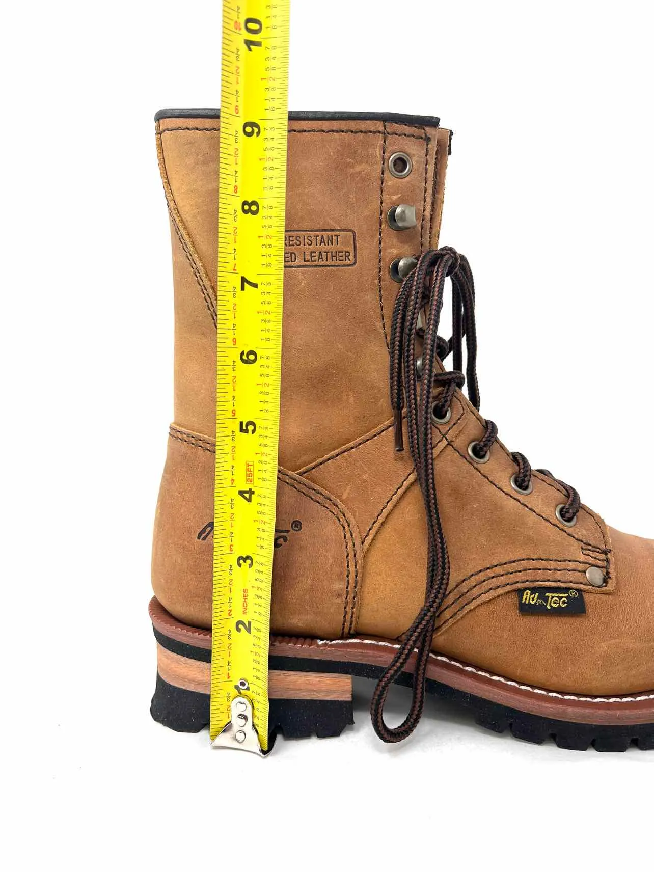 AdTec Size 10 Brown Lace-Up Leather W/ BOX!!! Shoes Boots