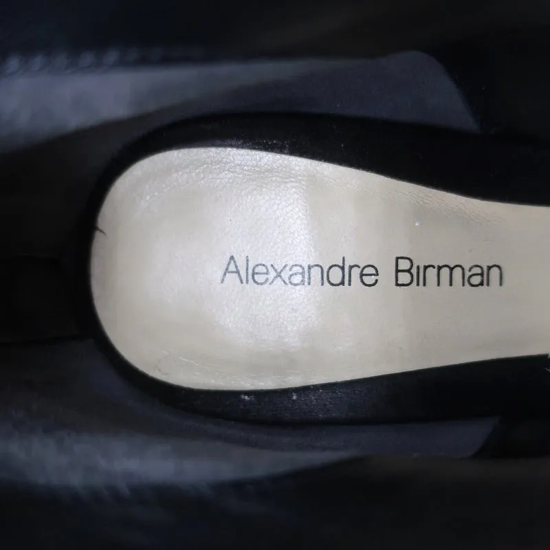 Alexandre Birman Platform Ankle Boots Black Suede Size 7 High Heel Booties
