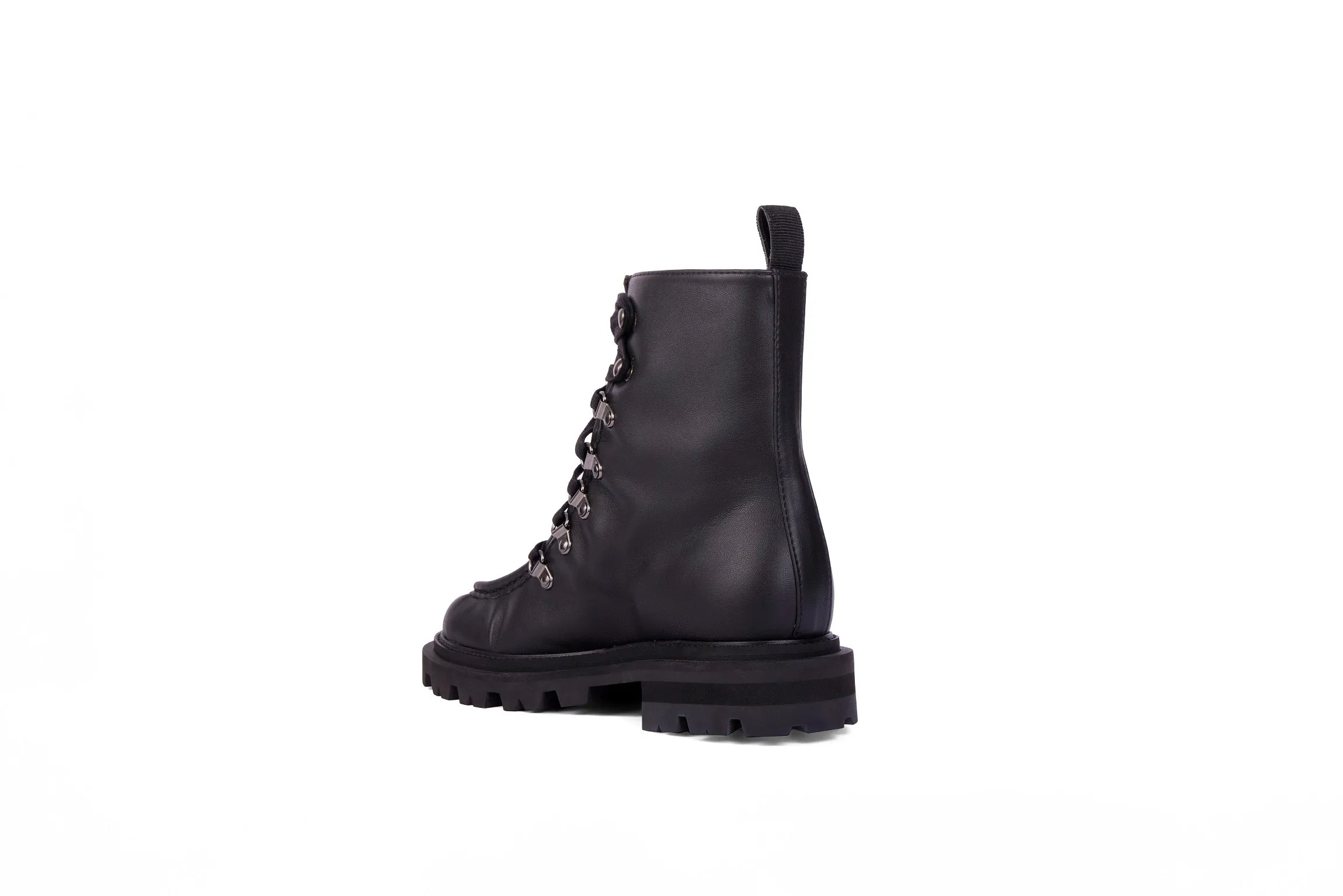 Amalia Vegan Nappa Leather Combat Boots | Black