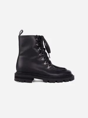 Amalia Vegan Nappa Leather Combat Boots | Black