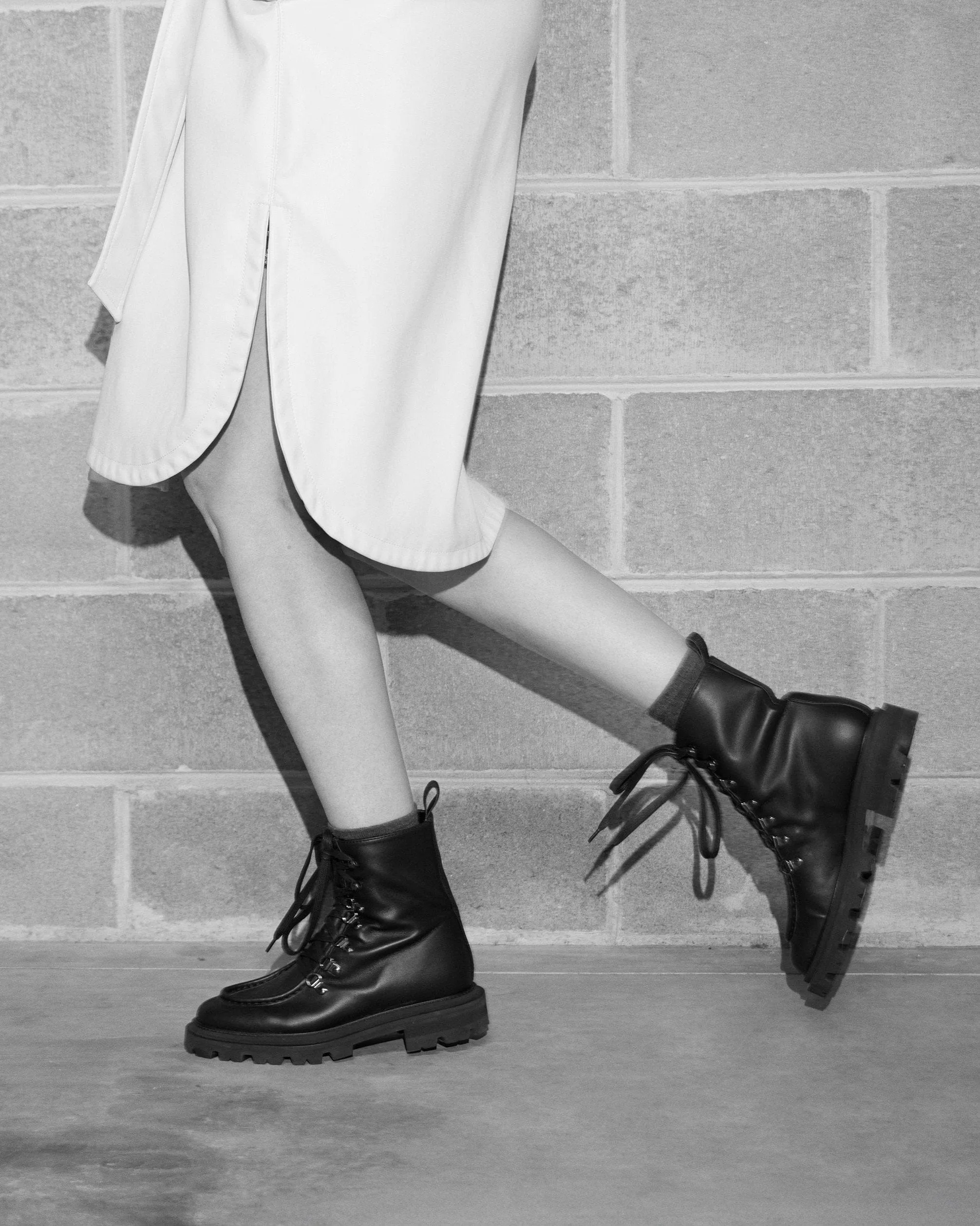 Amalia Vegan Nappa Leather Combat Boots | Black