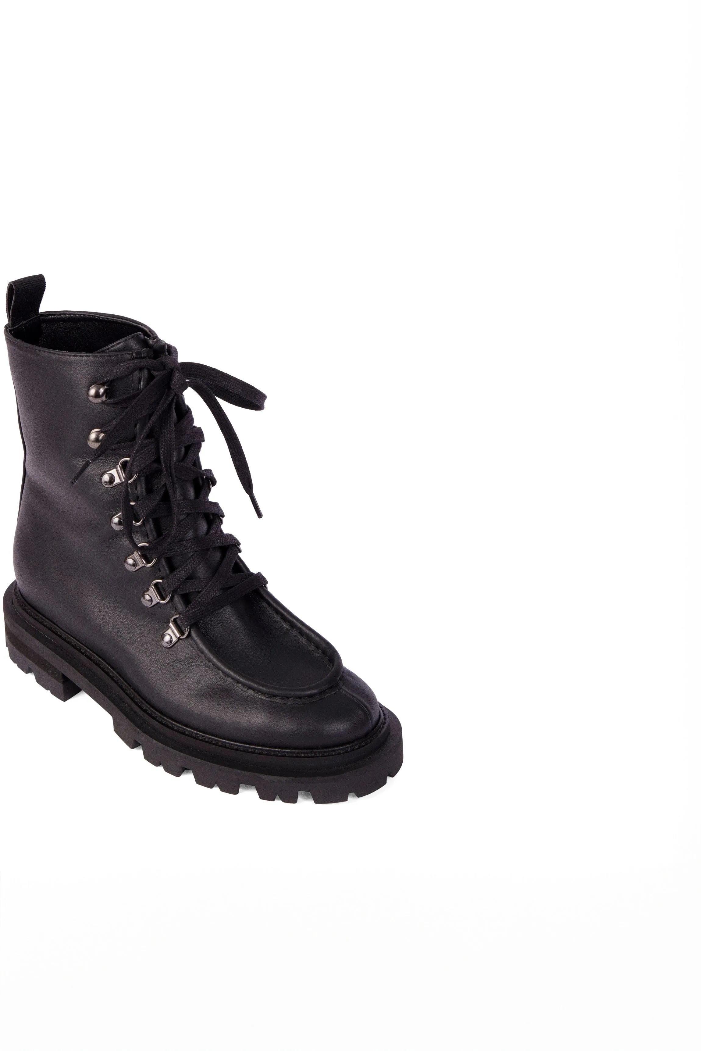 Amalia Vegan Nappa Leather Combat Boots | Black