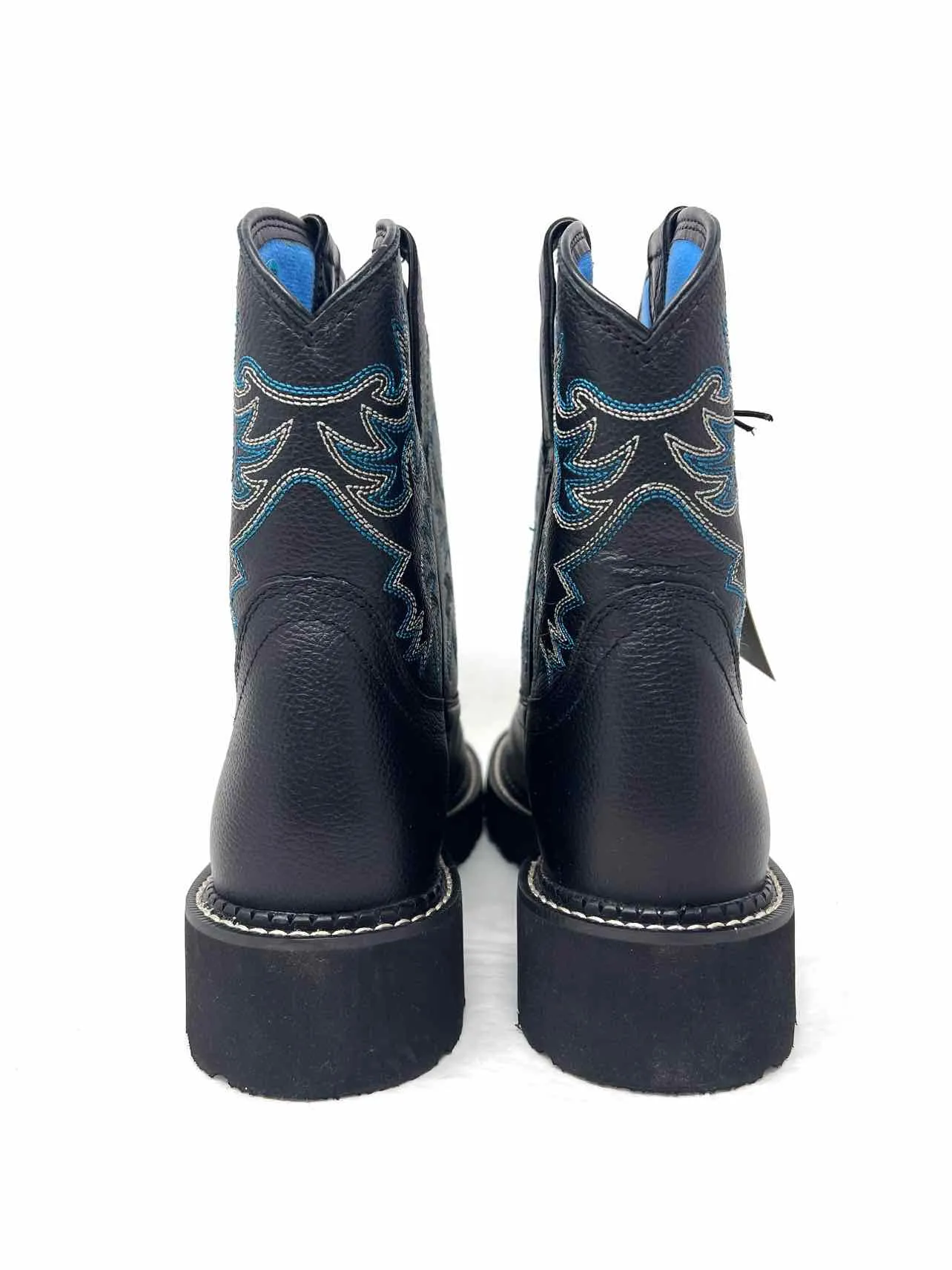 Ariat Size 7.5 Black/Blue Embroidered Leather NEW Shoes Boots