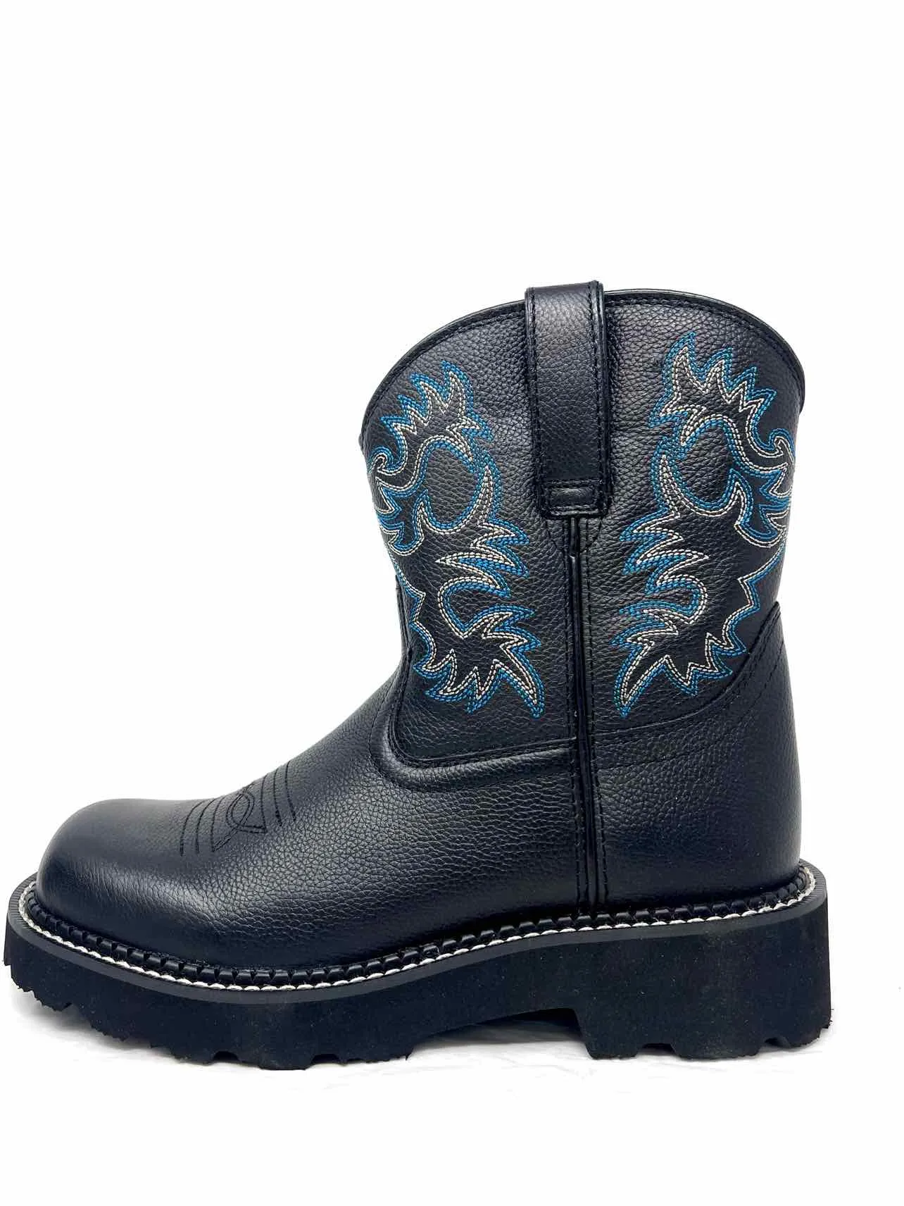 Ariat Size 7.5 Black/Blue Embroidered Leather NEW Shoes Boots