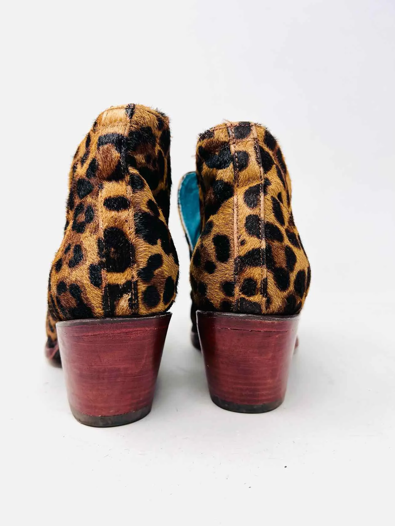 Ariat Size 8.5 Tan/Black Animal Print Cowhide AS IS Shoes Ankle Boots