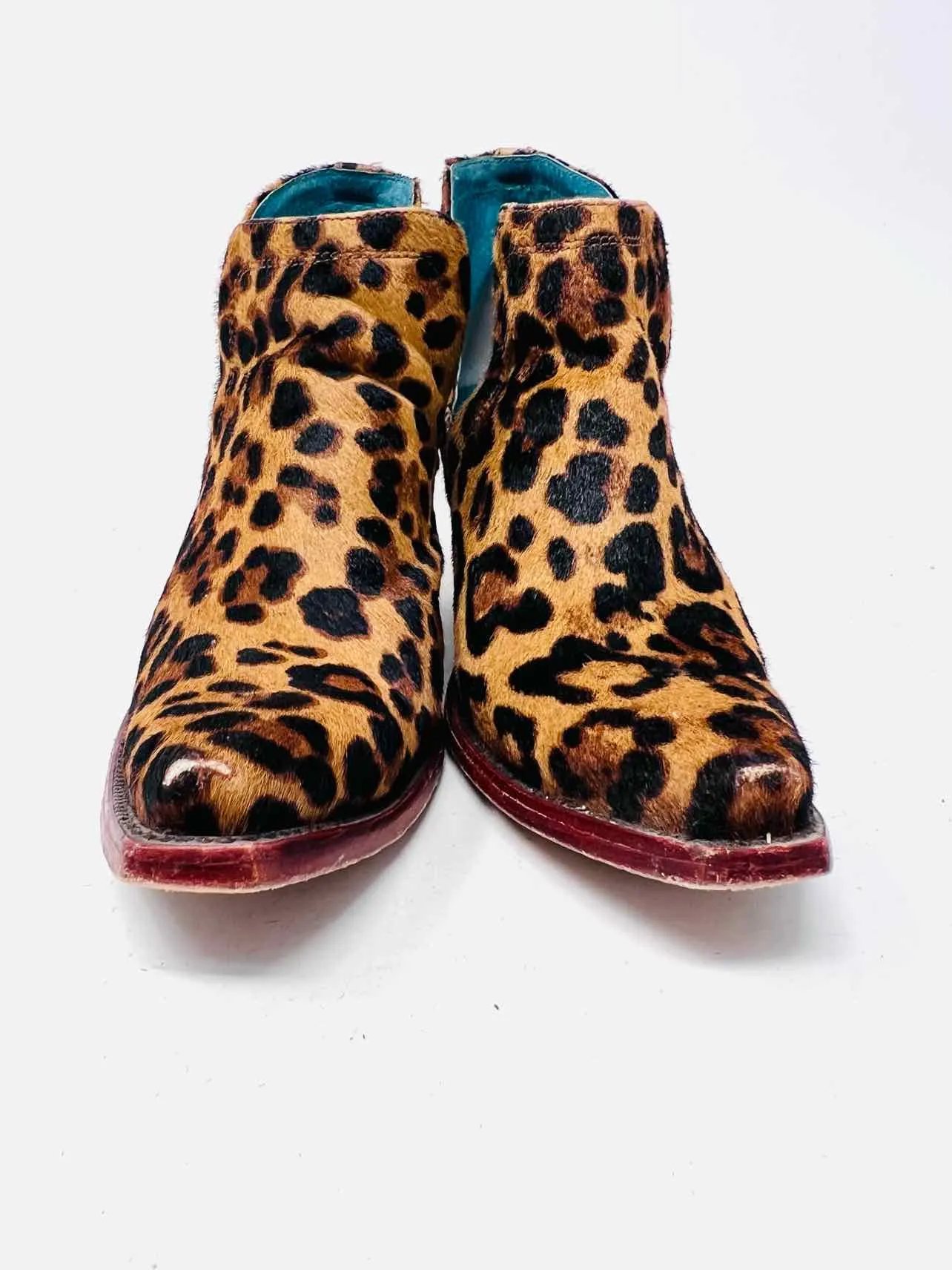 Ariat Size 8.5 Tan/Black Animal Print Cowhide AS IS Shoes Ankle Boots