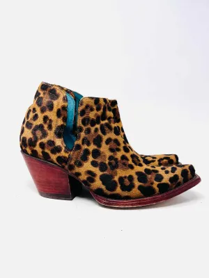 Ariat Size 8.5 Tan/Black Animal Print Cowhide AS IS Shoes Ankle Boots