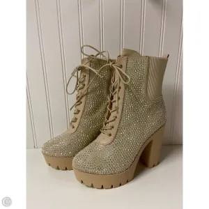 Boots Ankle Heels By Clothes Mentor In Beige, Size: 8