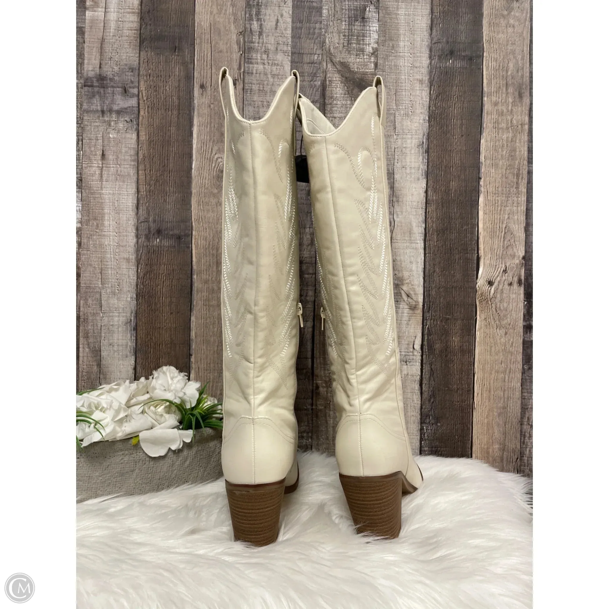 Boots Knee Heels By Mia In Beige, Size: 10