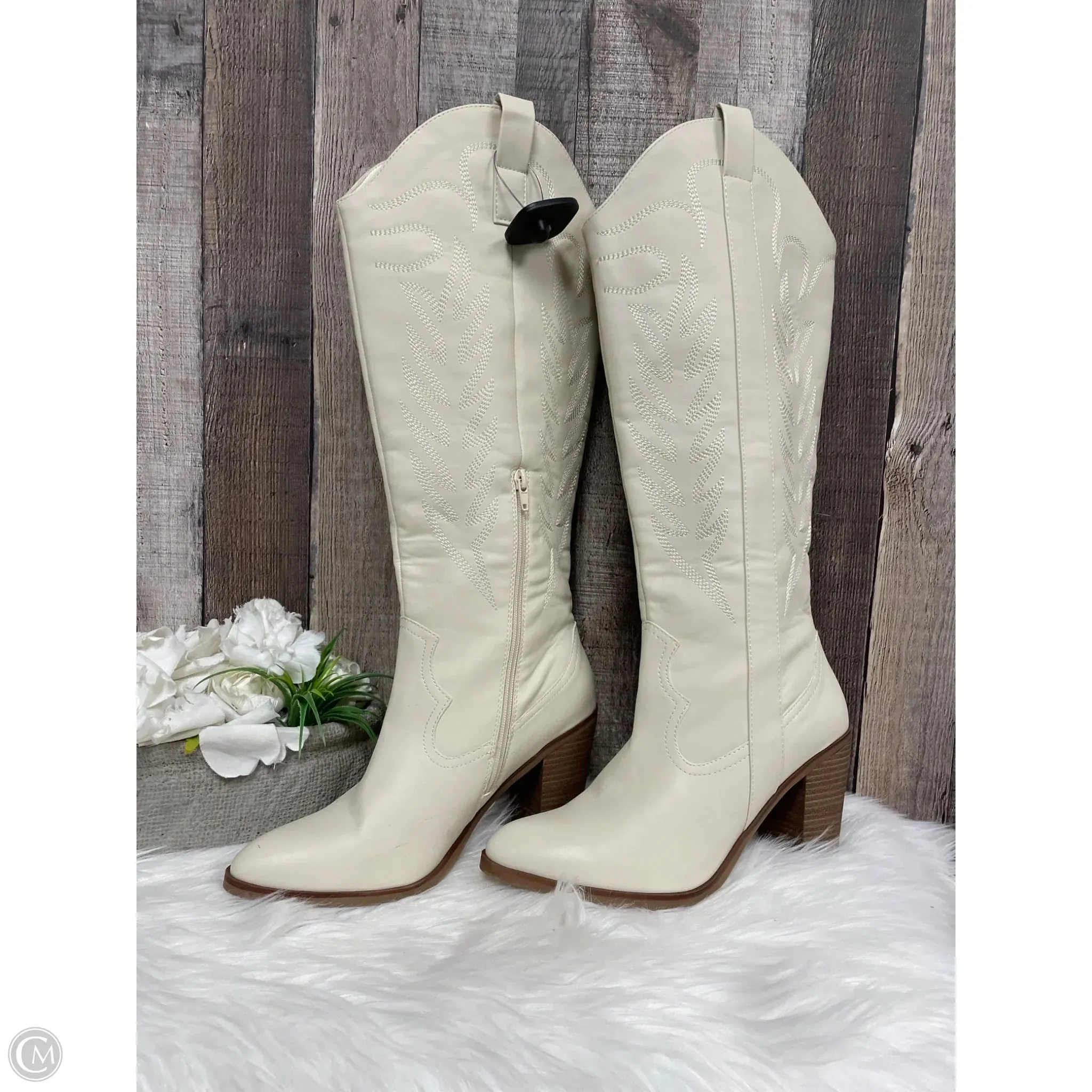 Boots Knee Heels By Mia In Beige, Size: 10