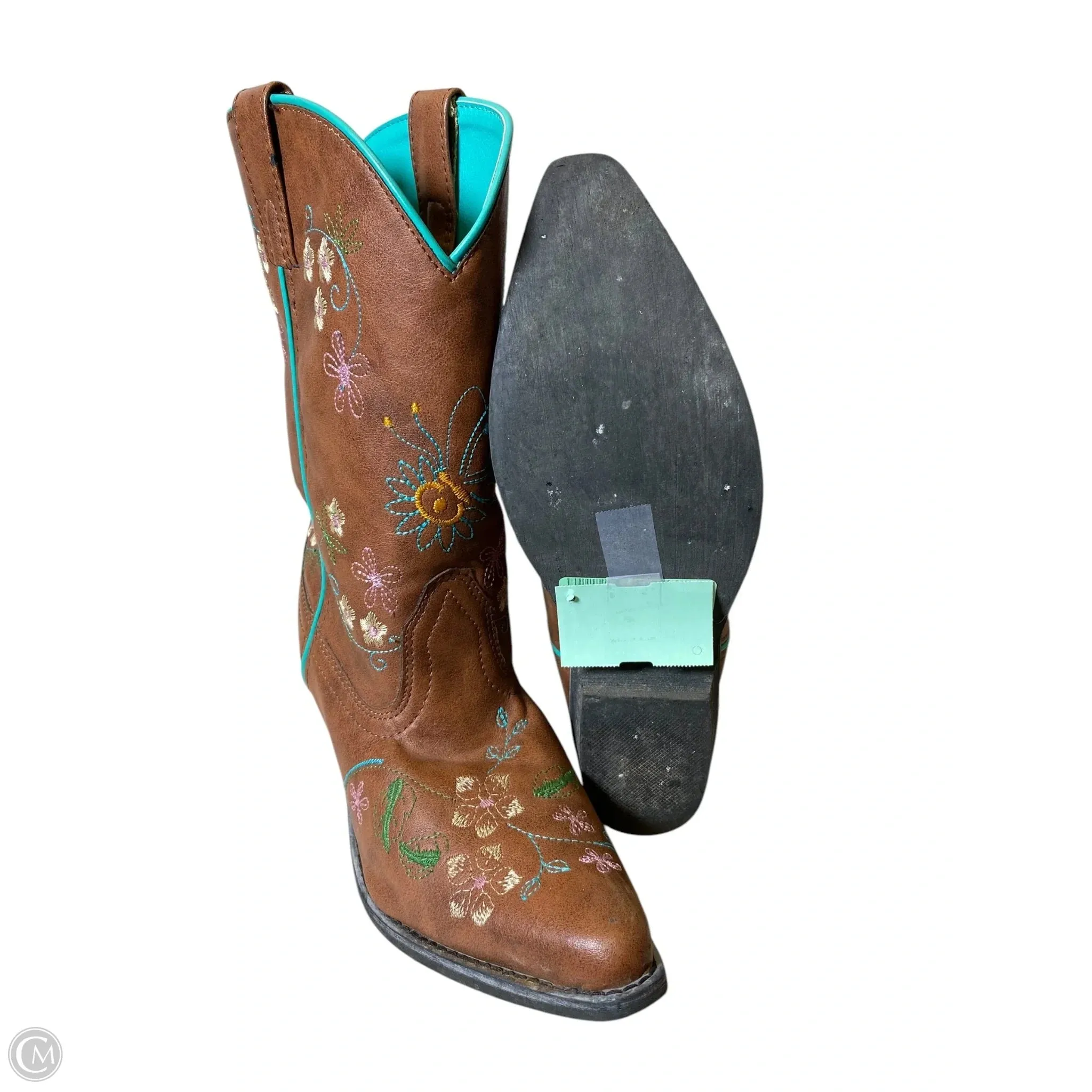 Boots Western By Clothes Mentor In Floral Print, Size: 6
