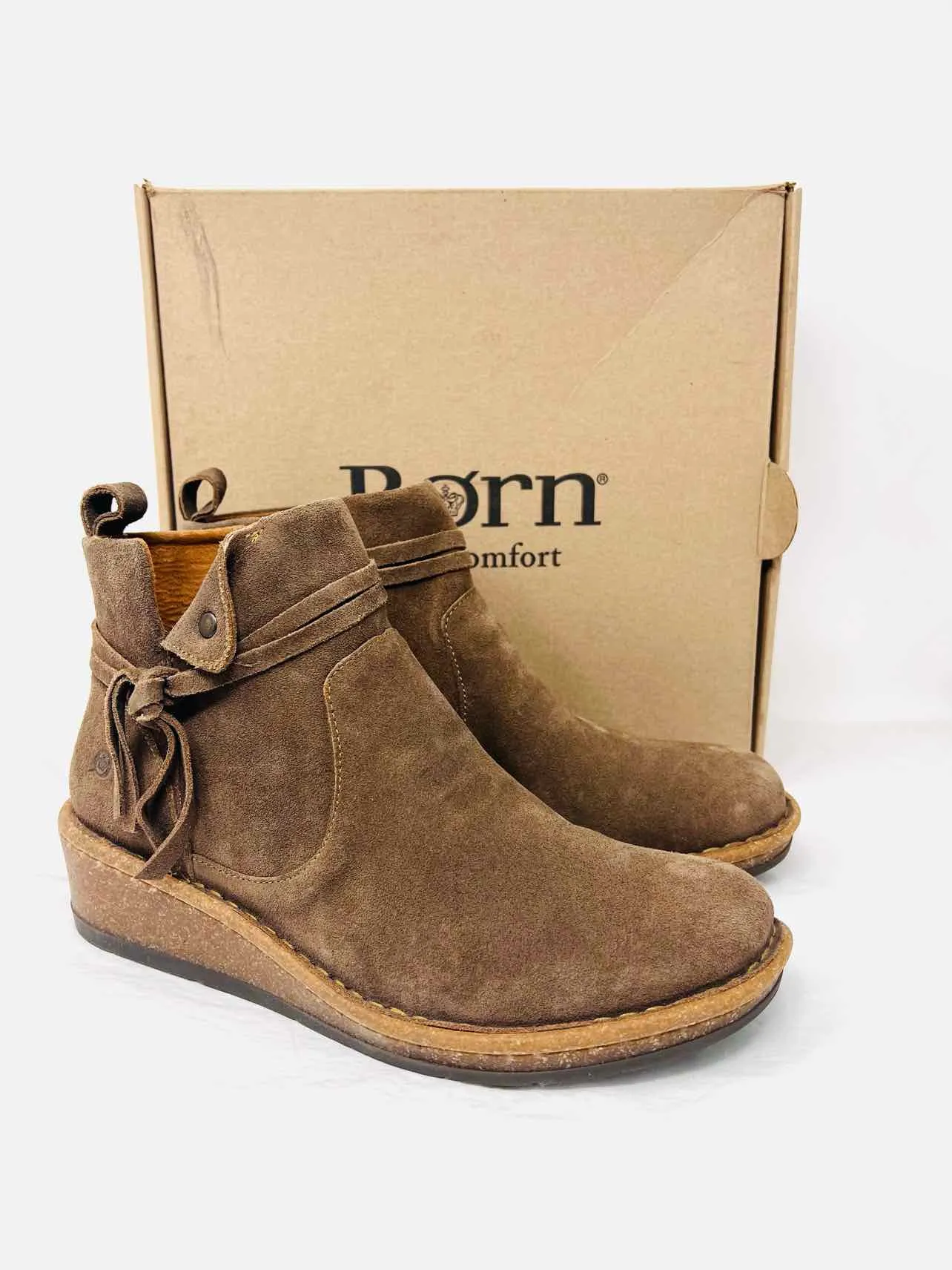 Born Size 10 Taupe Knot Suede W/ BOX!!! Shoes Ankle Boots