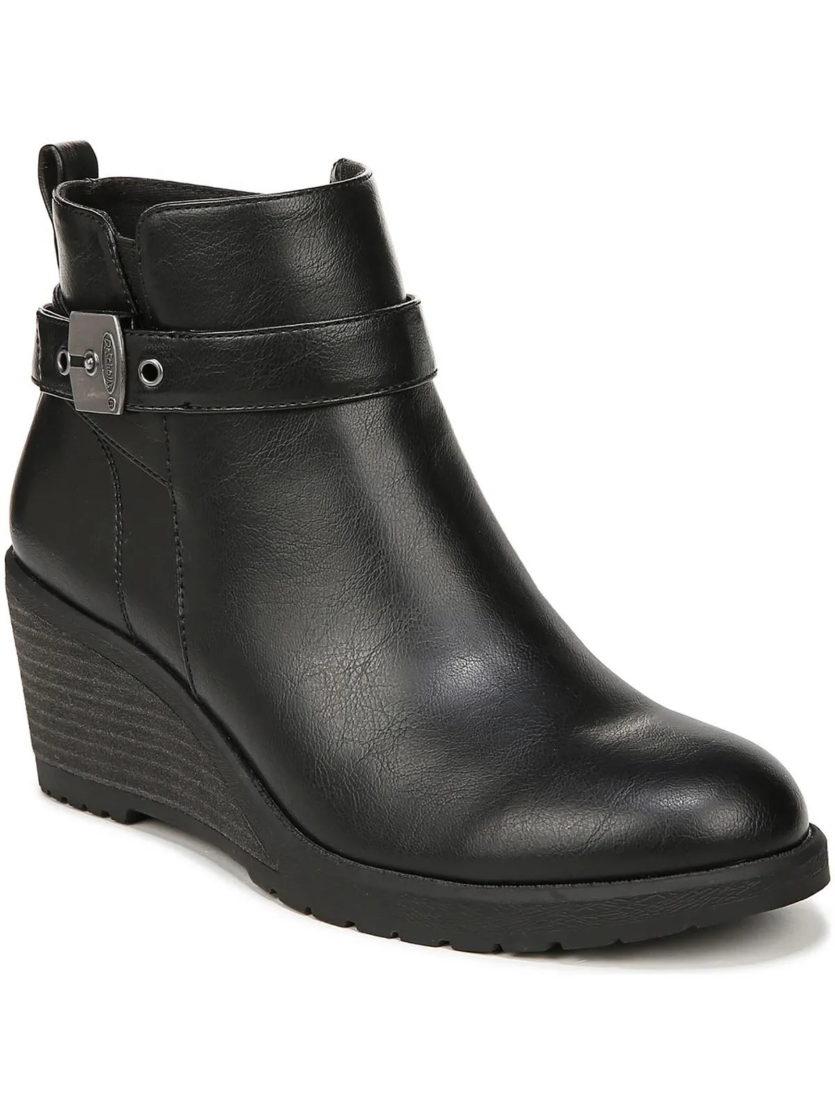 Camille Womens Faux Leather Zipper Ankle Boots