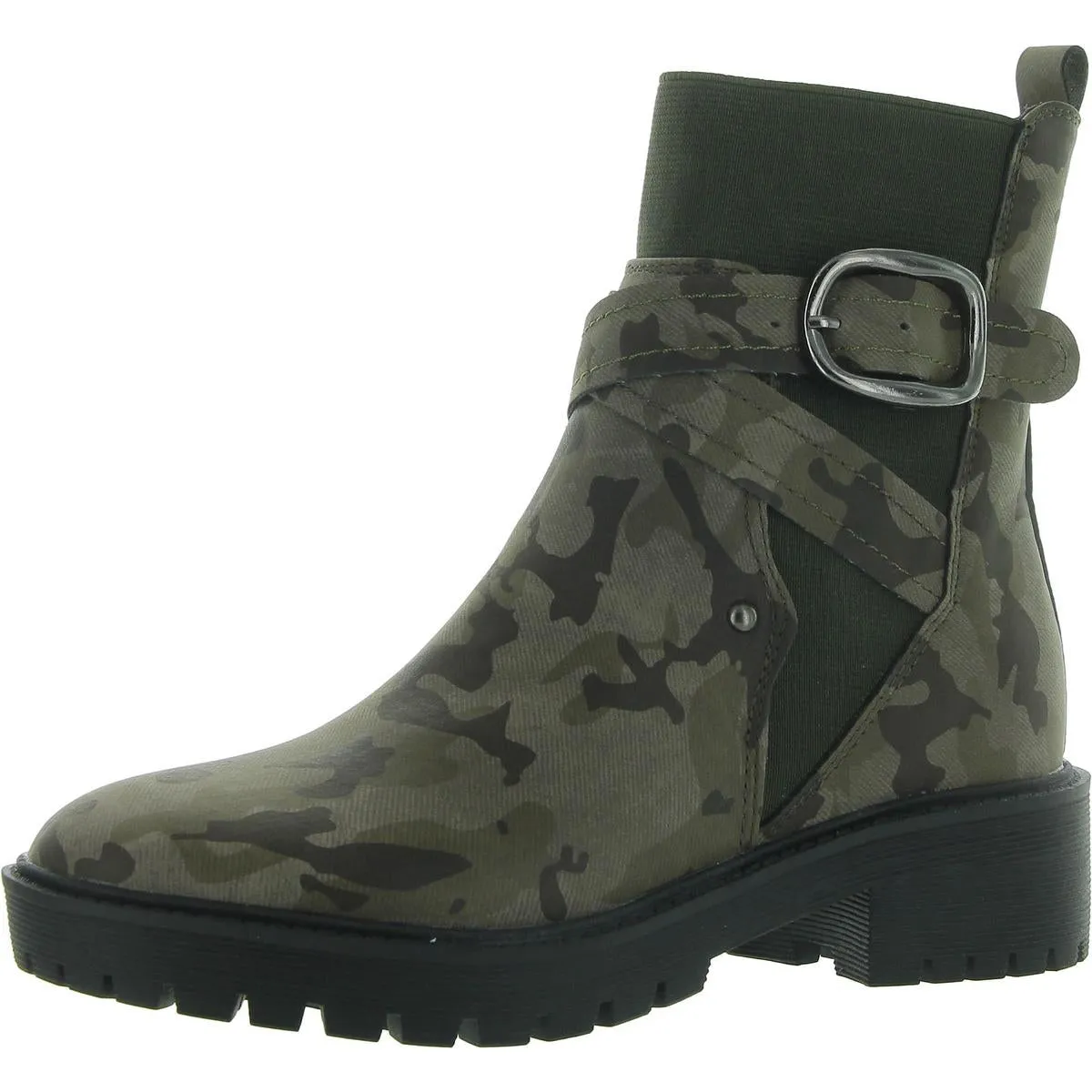 Cammen Womens Buckle Pull On Ankle Boots