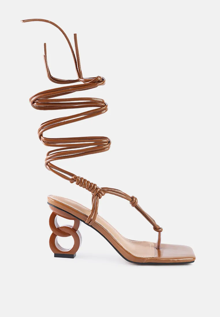 cassino thong chain heel sandals