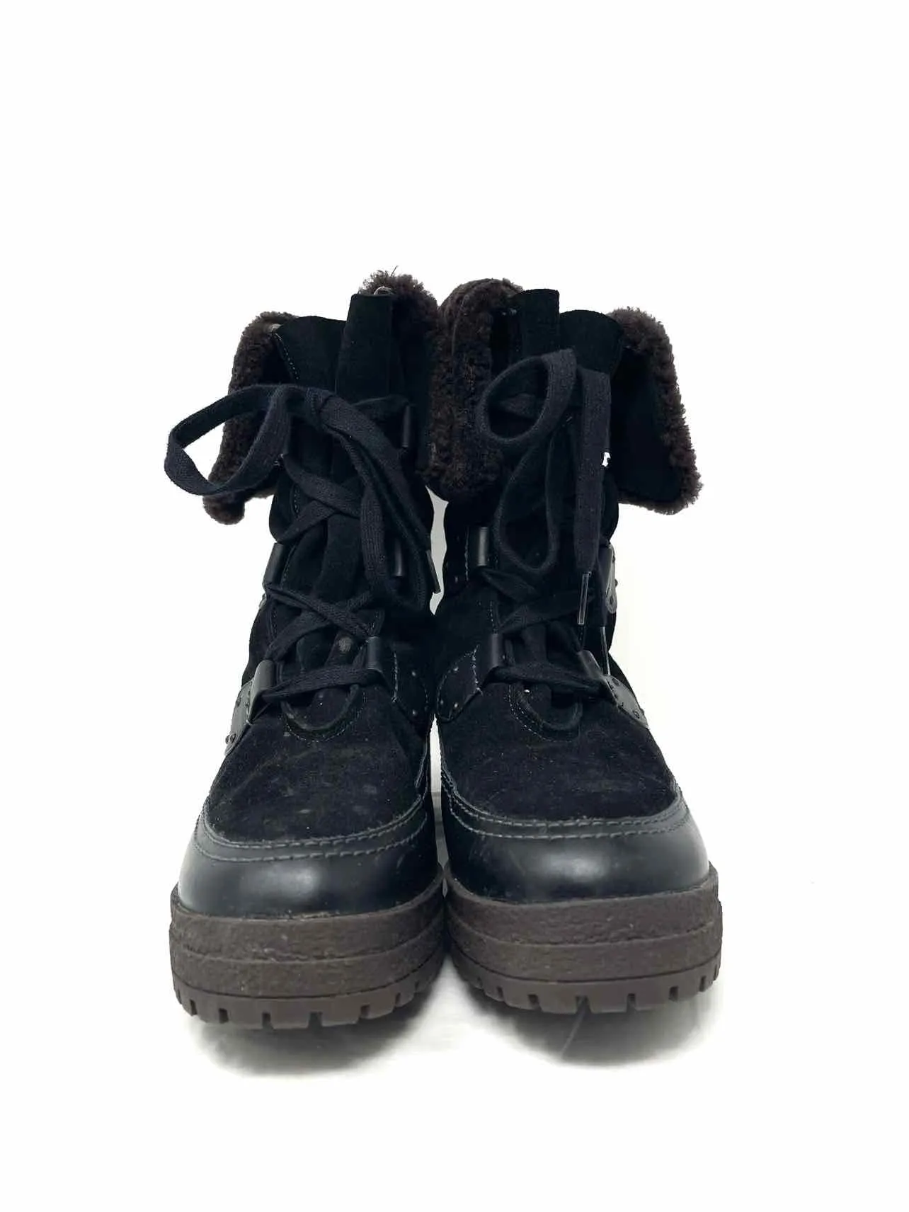 Chloe Size 10 Black Lace-Up Suede AS IS Shoes Boots