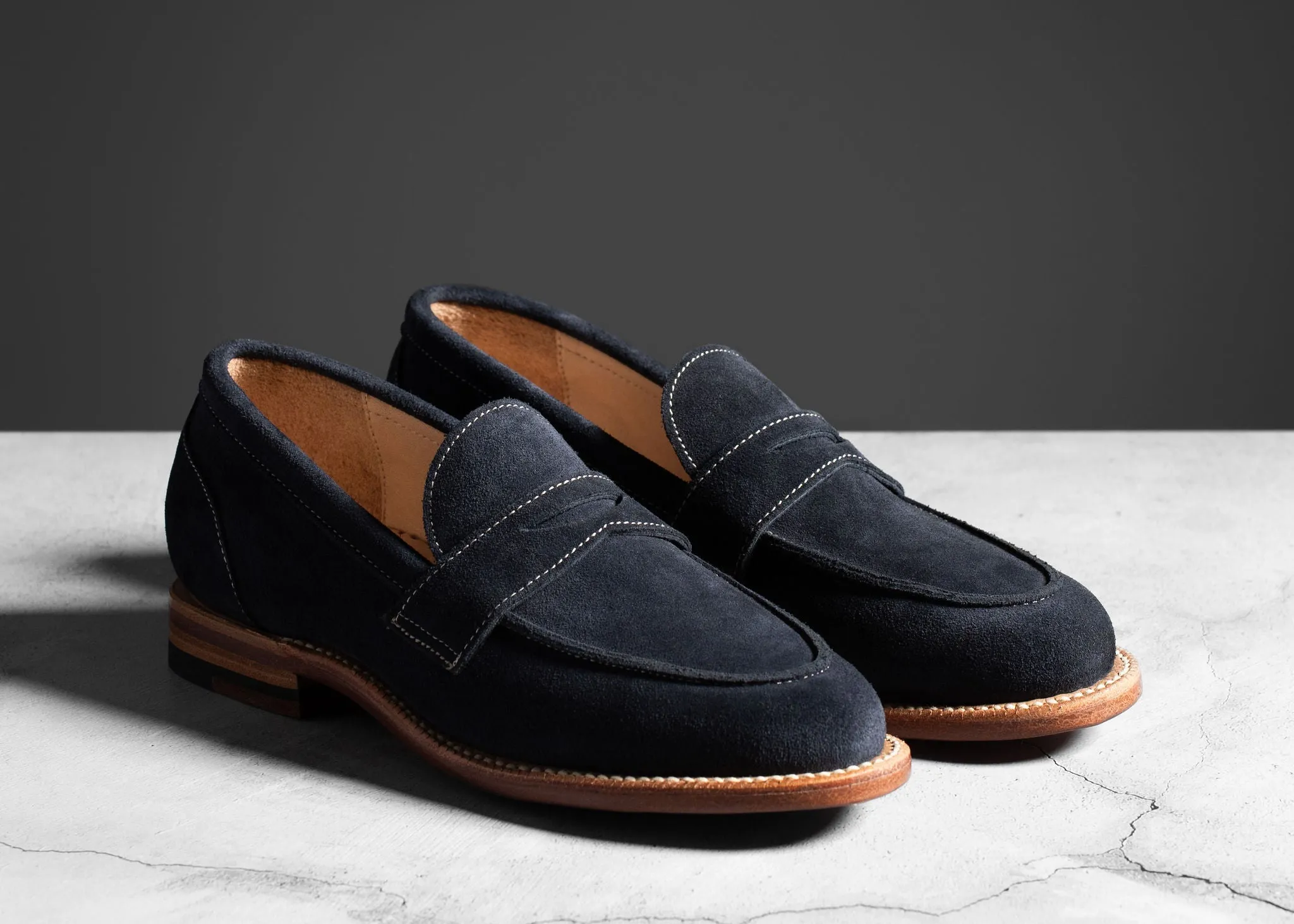 Clara Penny Loafer Midnight Suede