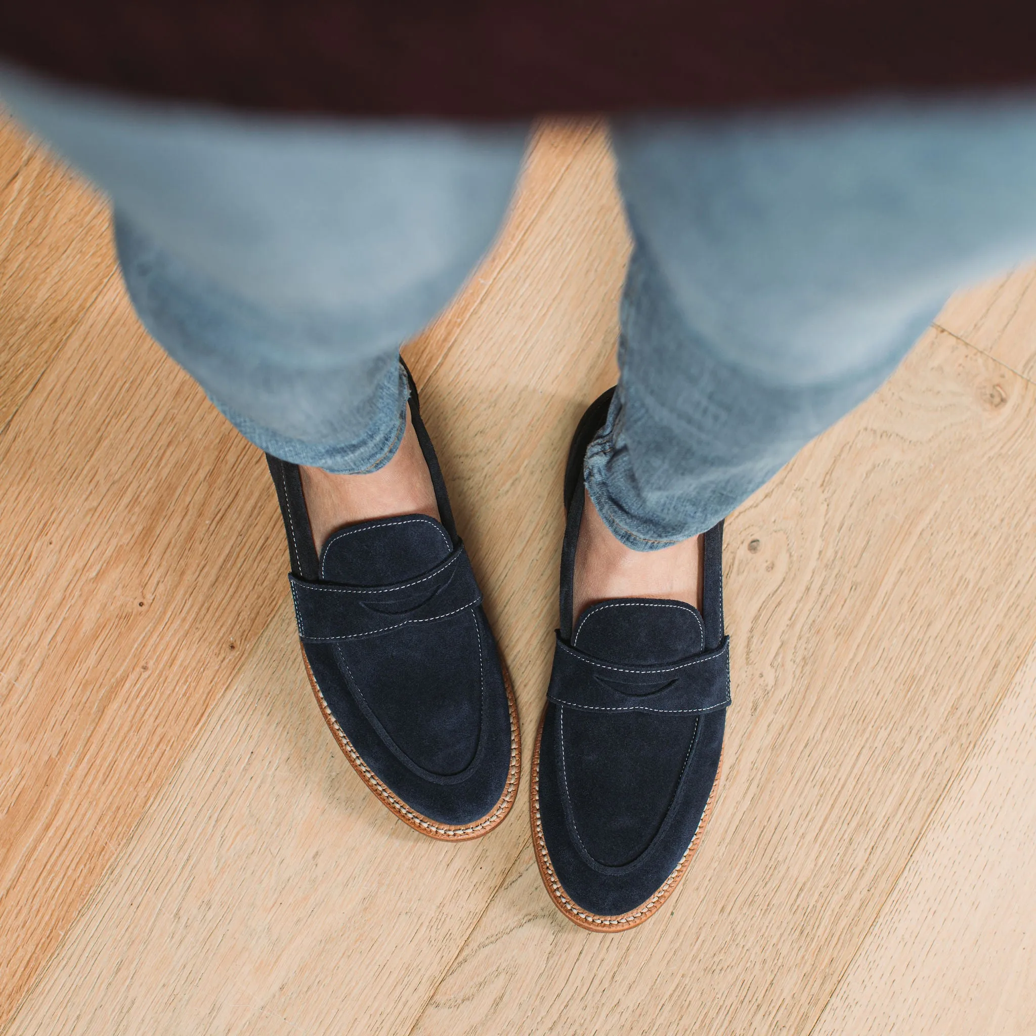 Clara Penny Loafer Midnight Suede