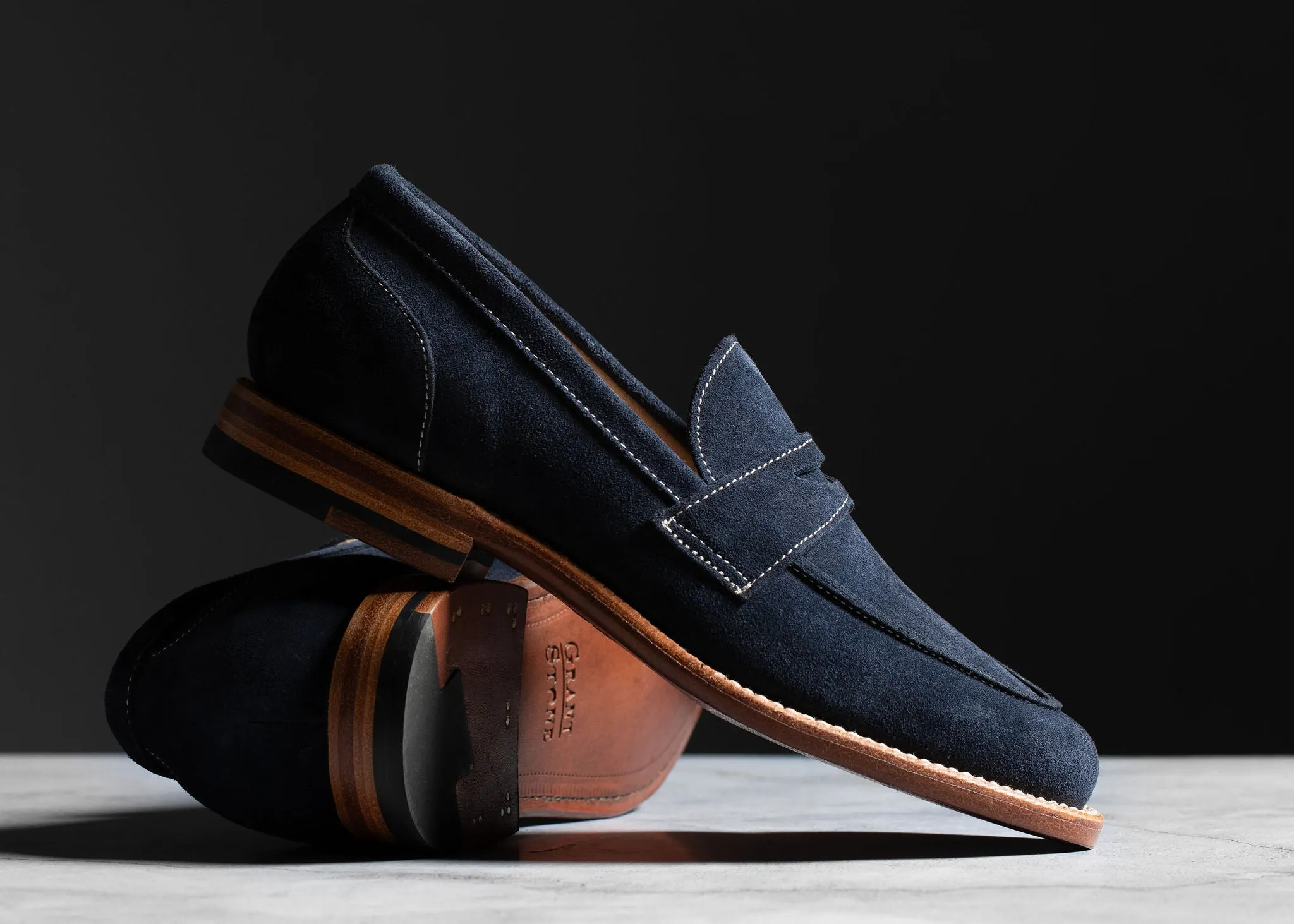 Clara Penny Loafer Midnight Suede