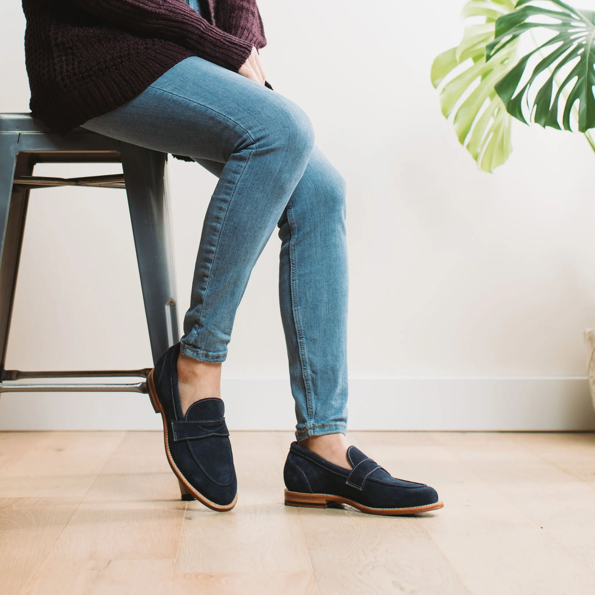 Clara Penny Loafer Midnight Suede