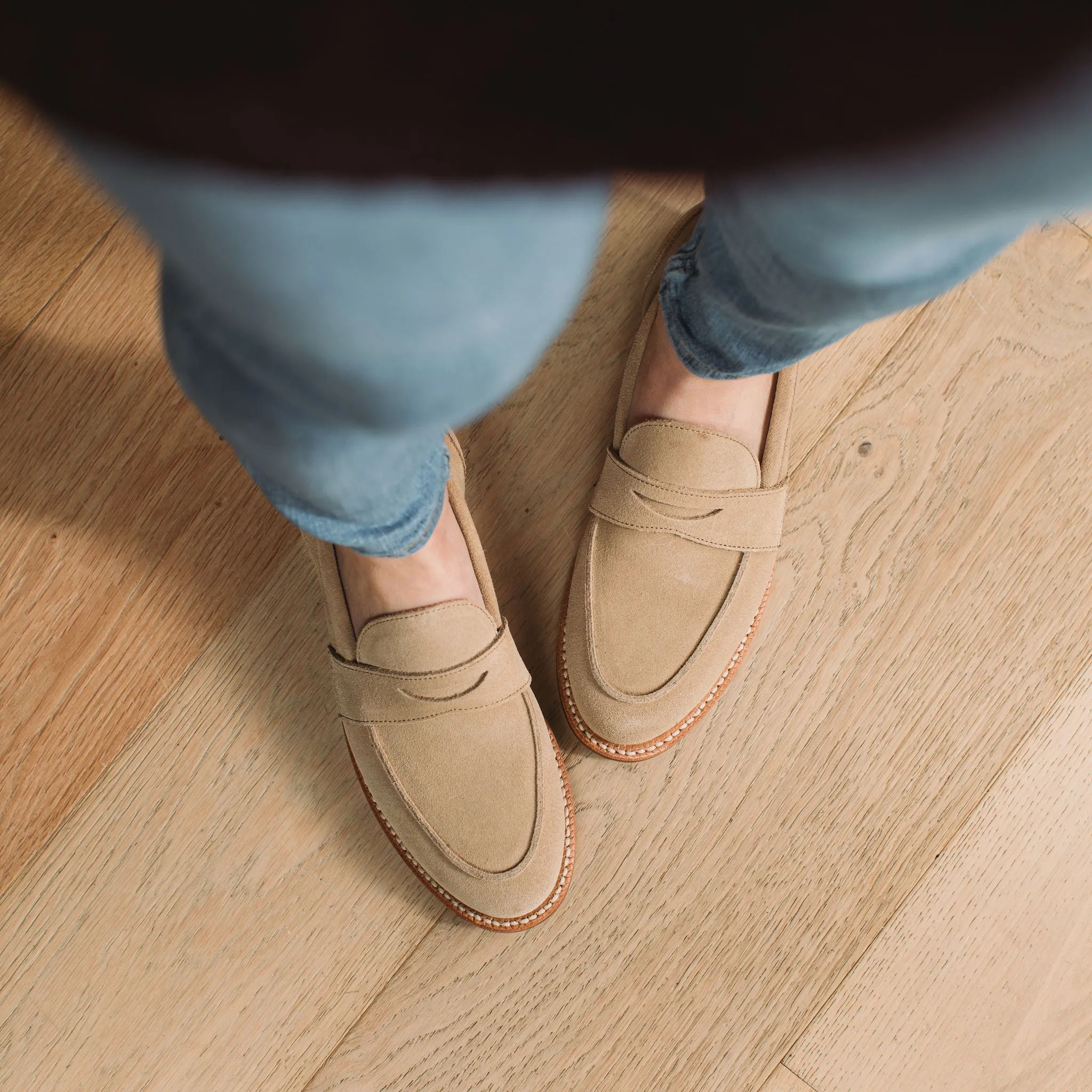 Clara Penny Loafer Tan Suede