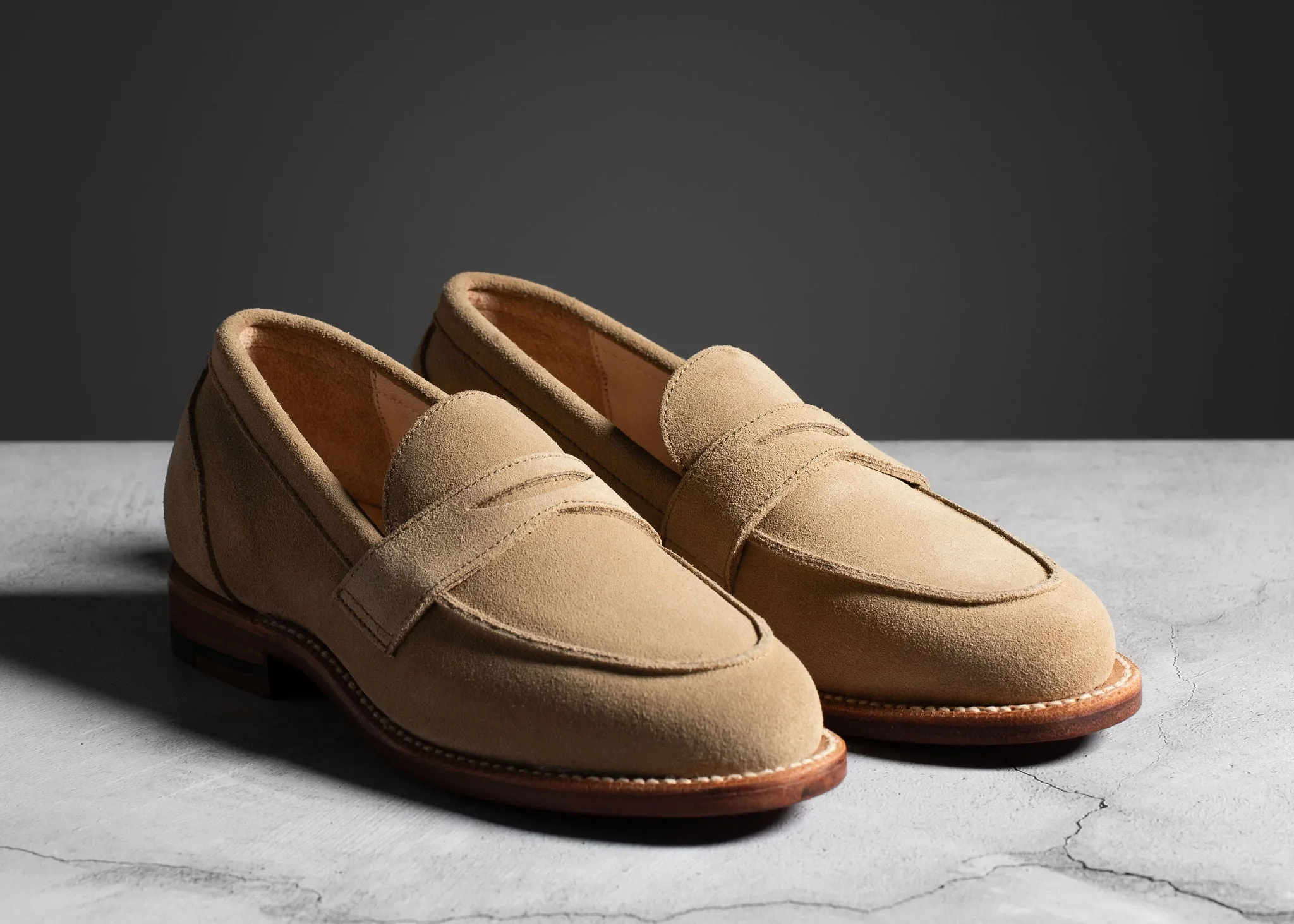 Clara Penny Loafer Tan Suede