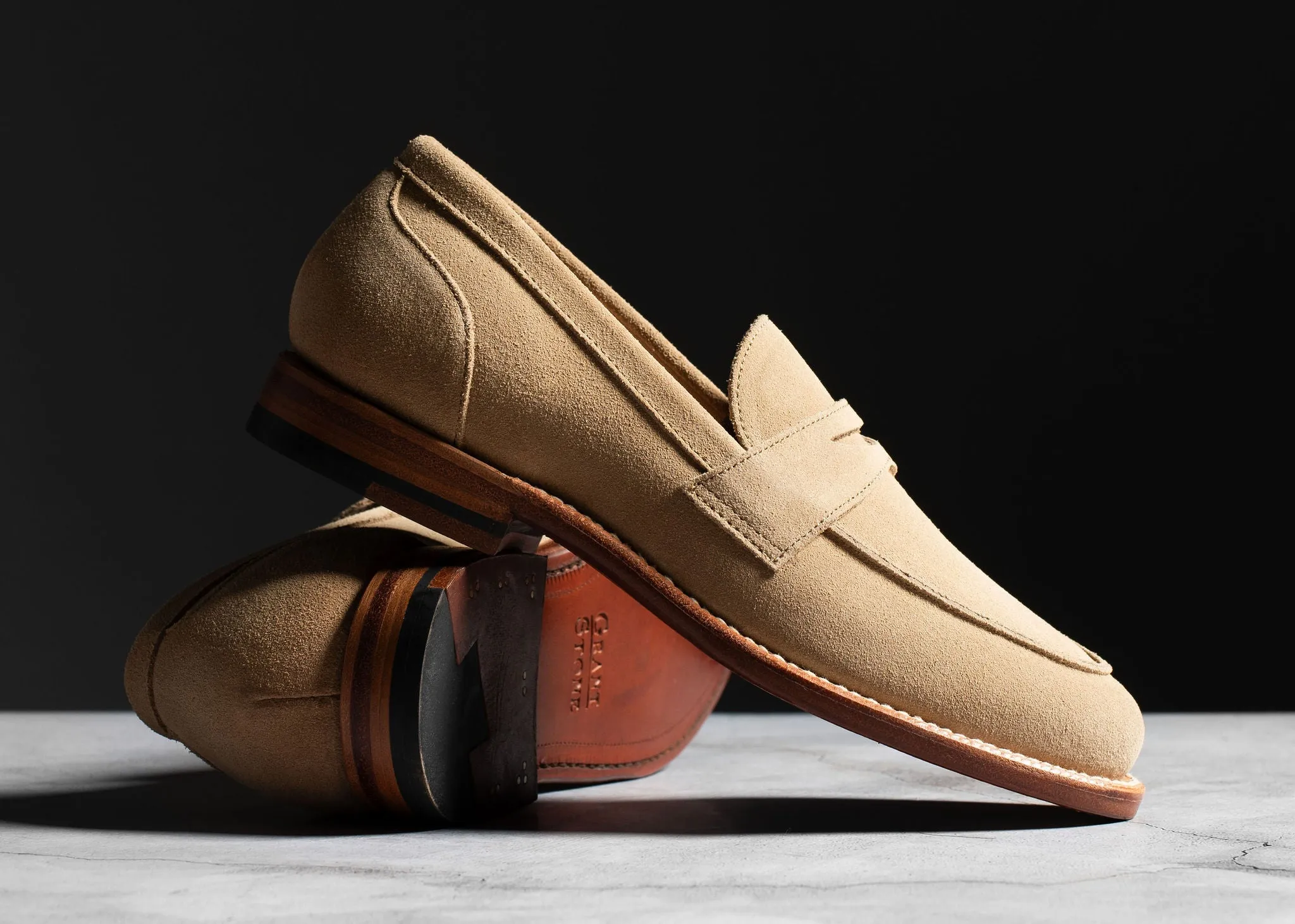 Clara Penny Loafer Tan Suede