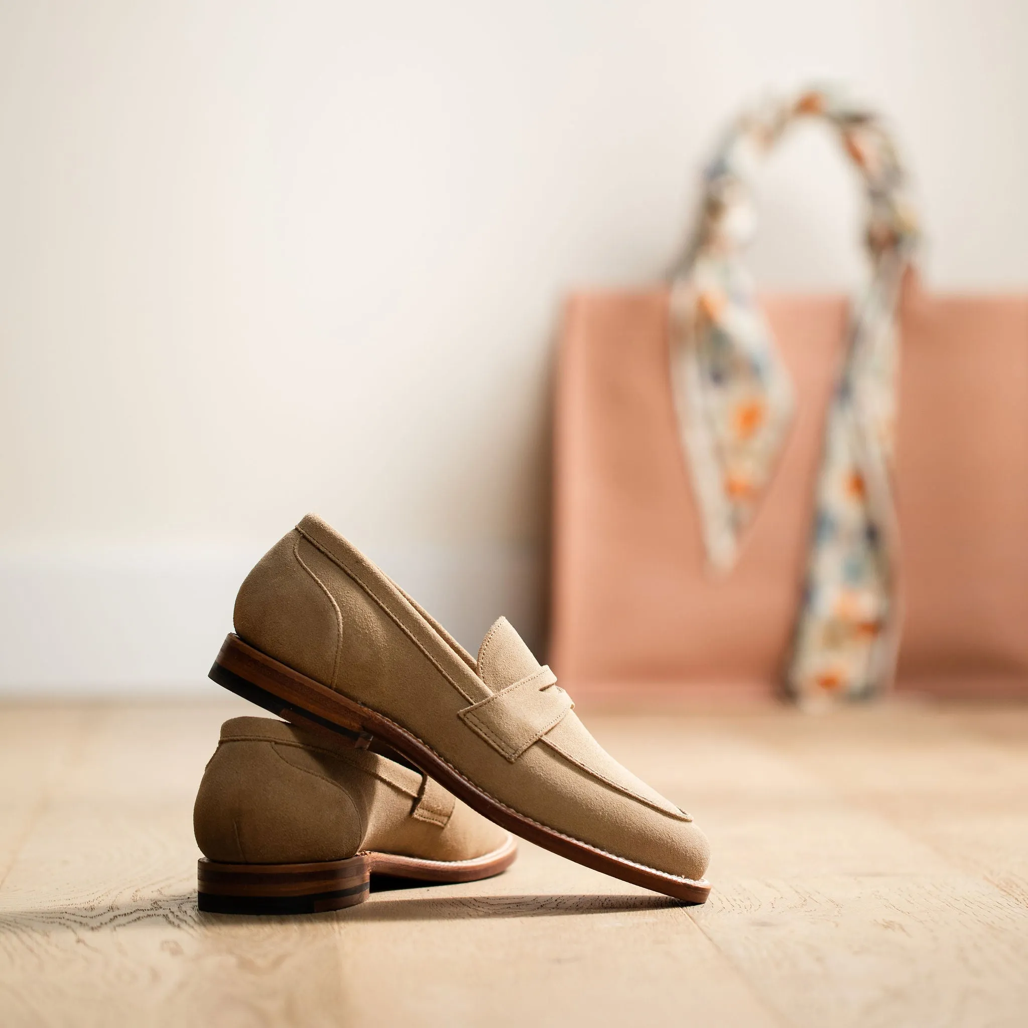 Clara Penny Loafer Tan Suede