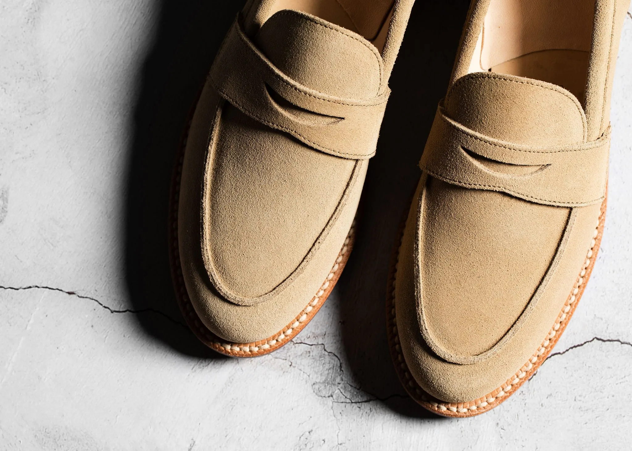 Clara Penny Loafer Tan Suede