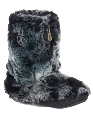 Cole Luxury Faux Fur Slipper Boots in Black Wolf