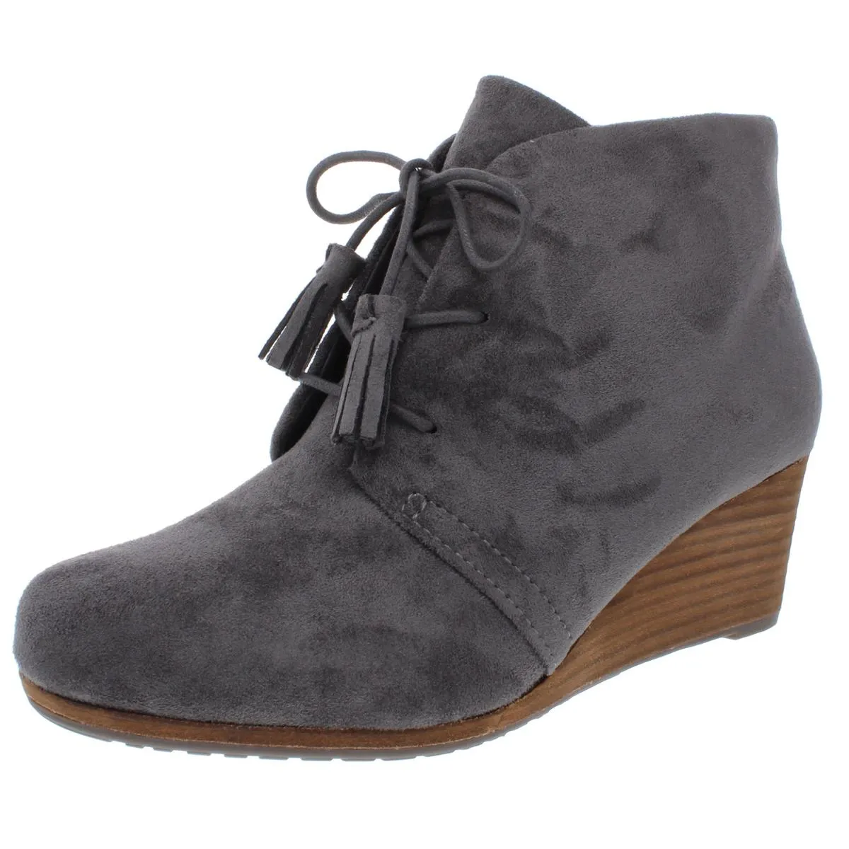 Dakota Womens Faux Suede Boho Wedge Boots