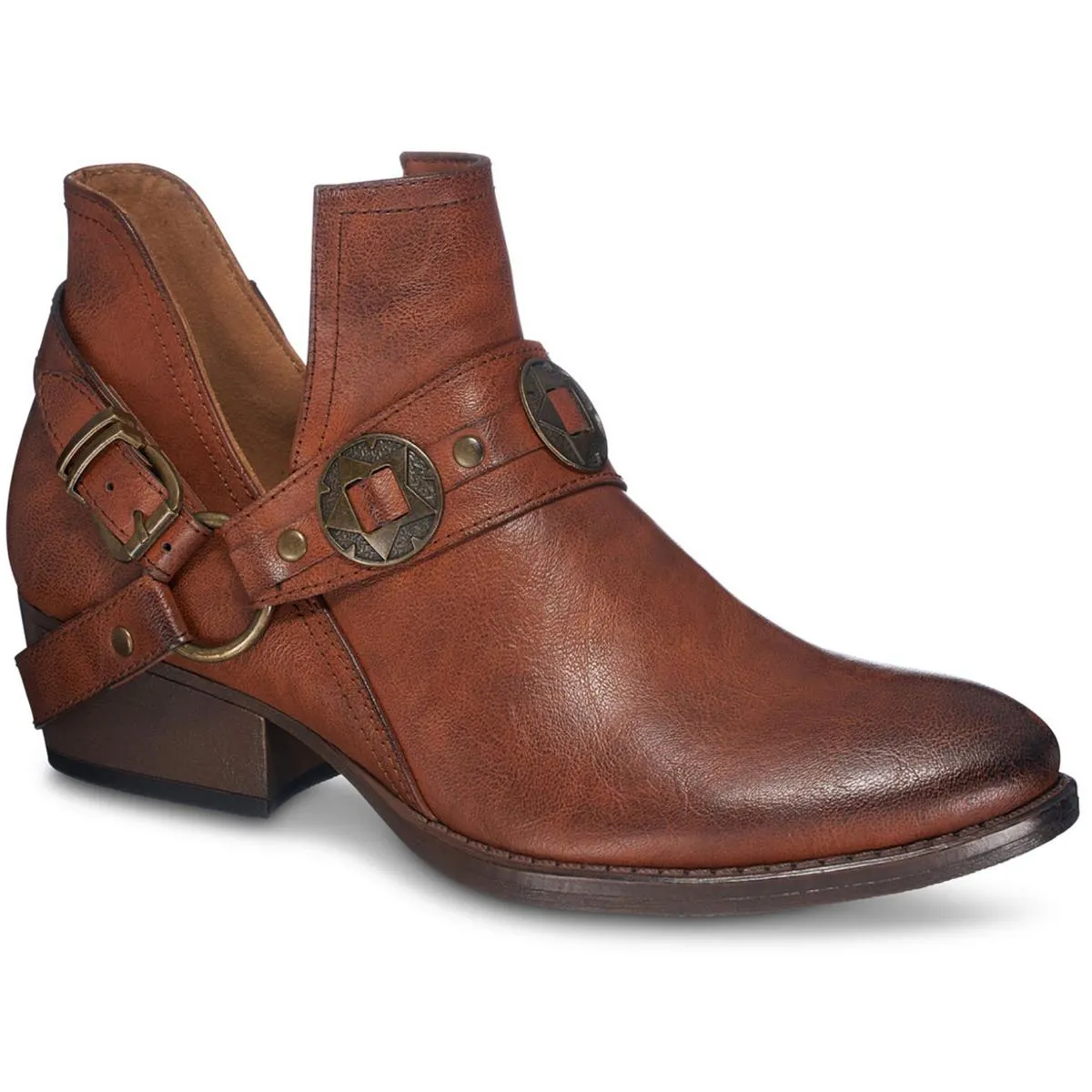 Elisa Womens Faux Leather Slip On Ankle Boots