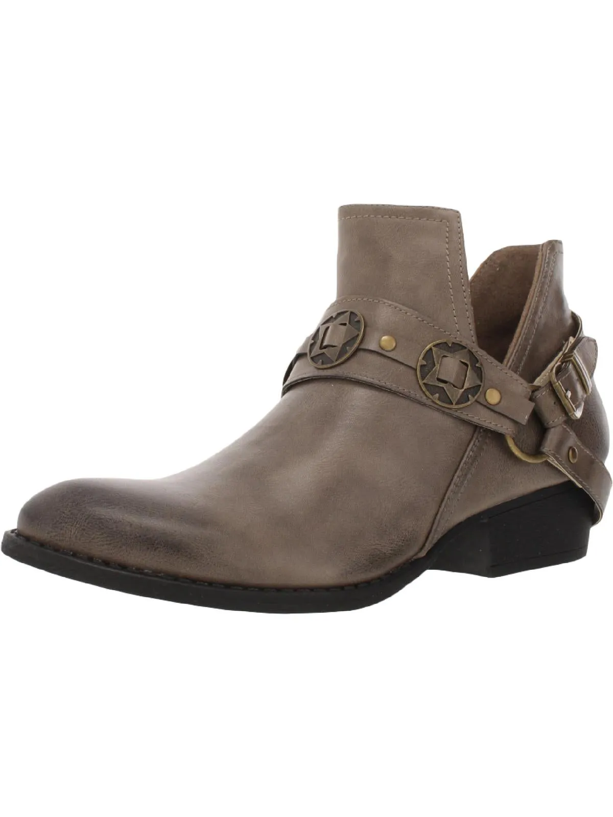 Elisa Womens Faux Leather Slip On Ankle Boots