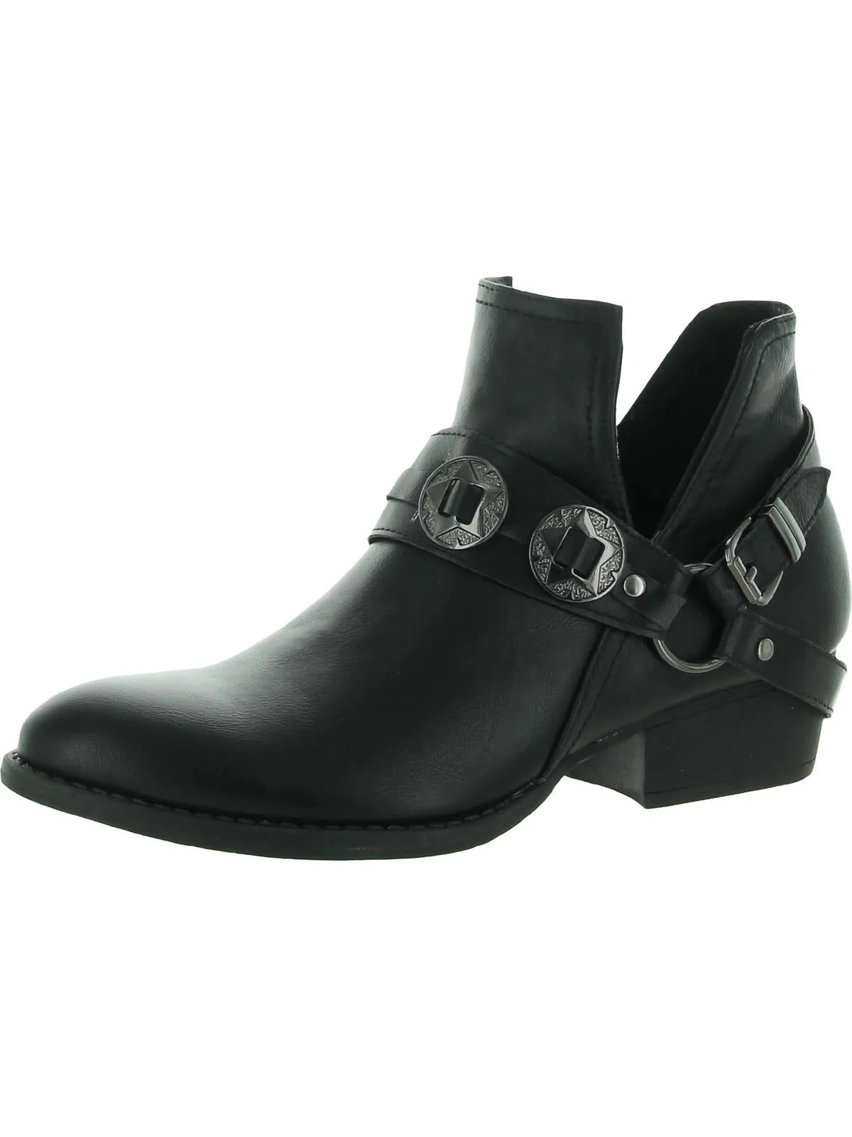 Elisa Womens Faux Leather Slip On Ankle Boots