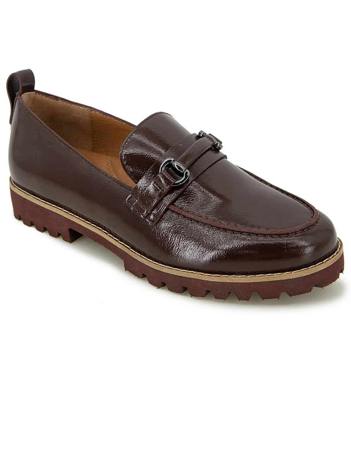 EUGENE LUG BIT Womens Leather Slip On Loafers