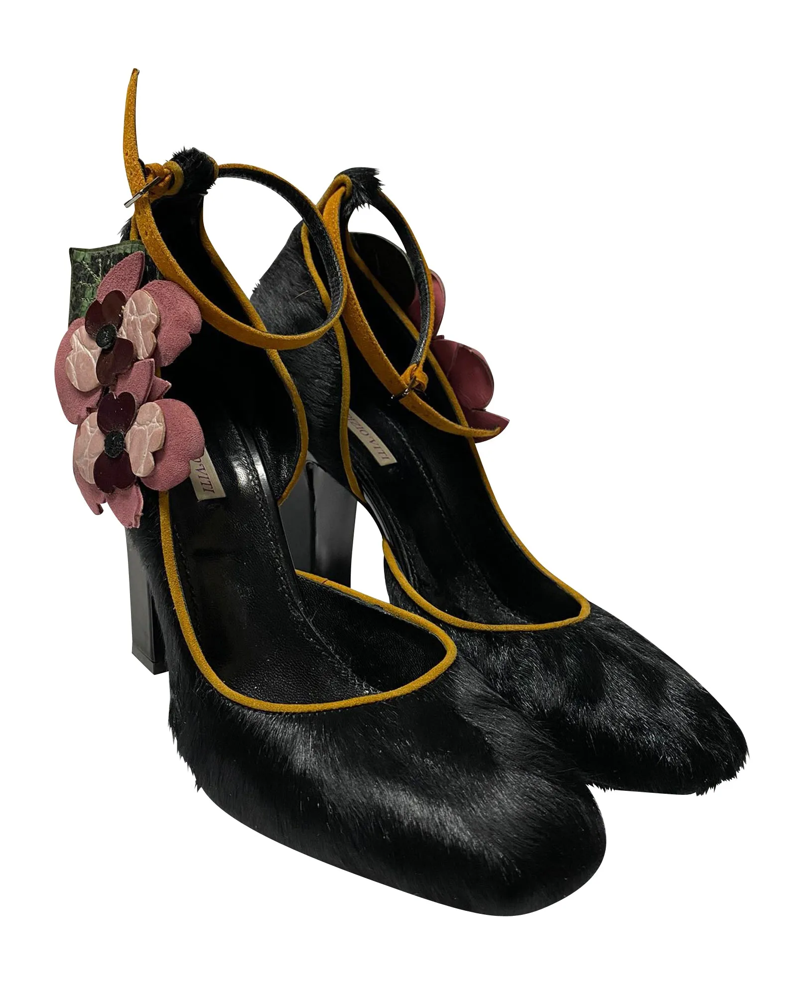Fabrizio Viti Violets For Your Fur Pumps in Black Fur