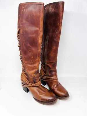 Freebird Size 9 Brown Lace-Up Leather AS IS Shoes Boots