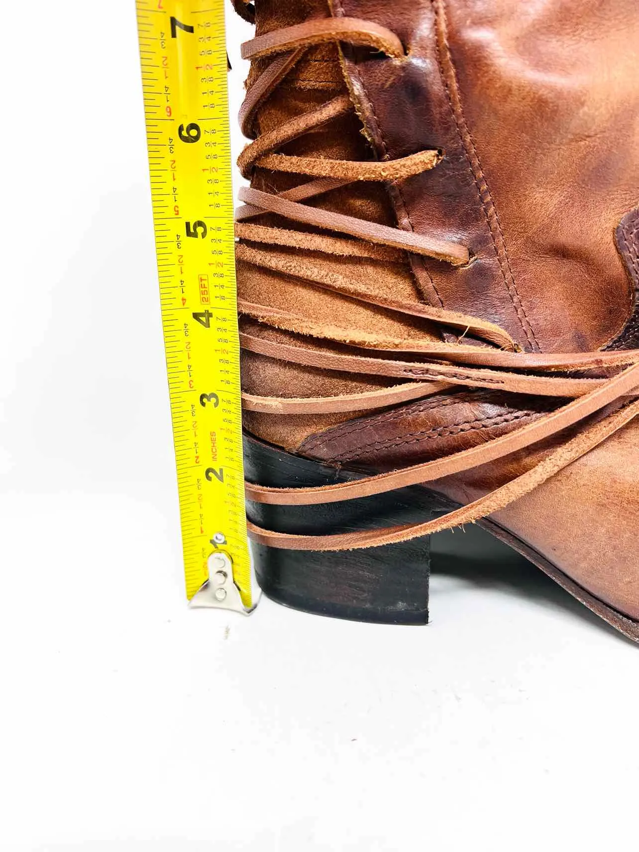 Freebird Size 9 Brown Lace-Up Leather AS IS Shoes Boots