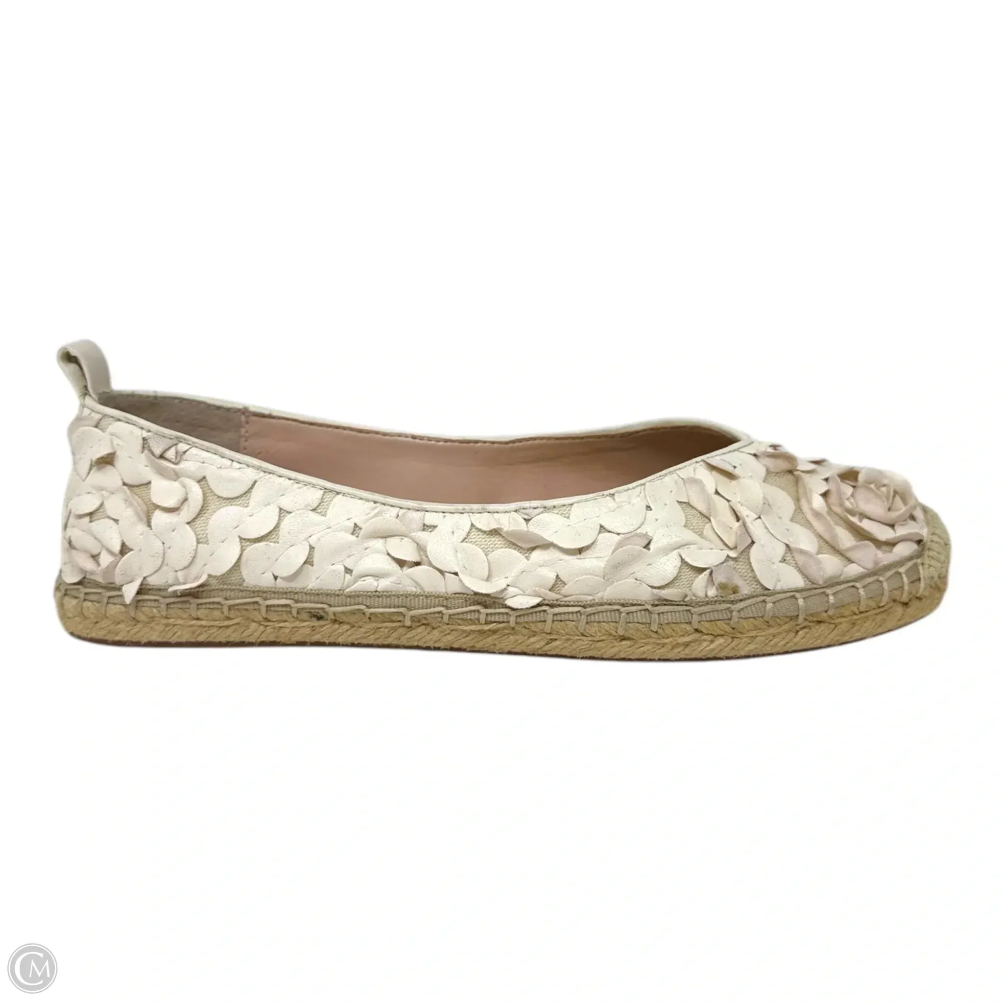 Gisella Floral Appliqué Slip-On Espadrilles By Avec Les Filles In Cream, Size: 7.5