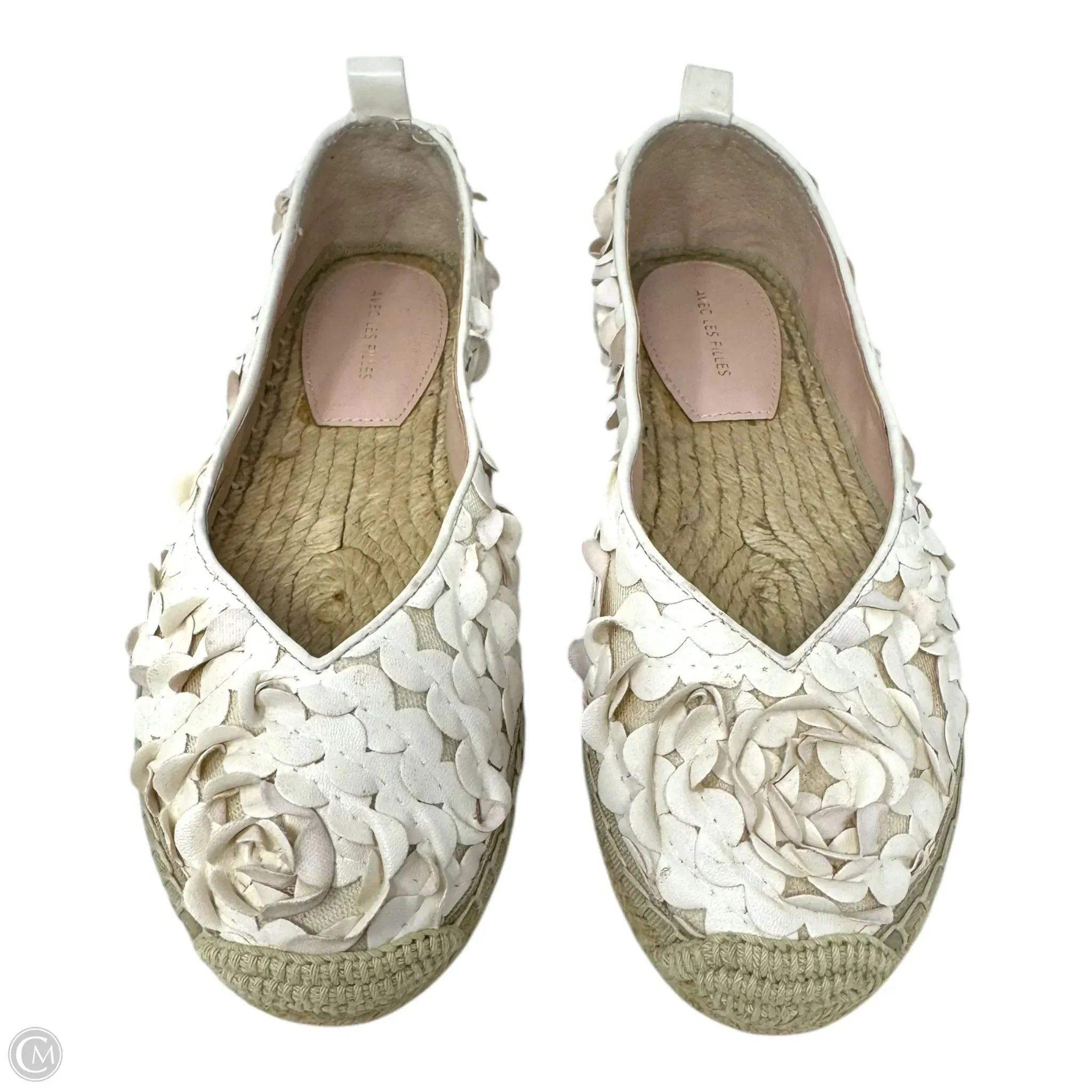 Gisella Floral Appliqué Slip-On Espadrilles By Avec Les Filles In Cream, Size: 7.5