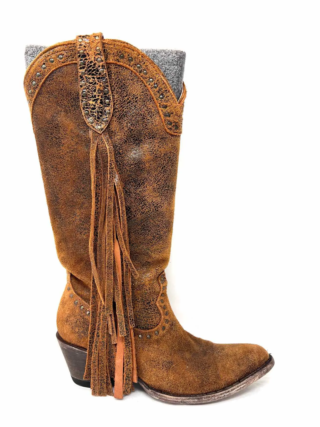 Idyllwind Size 8.5 Tan Studded Crackle Shoes Boots