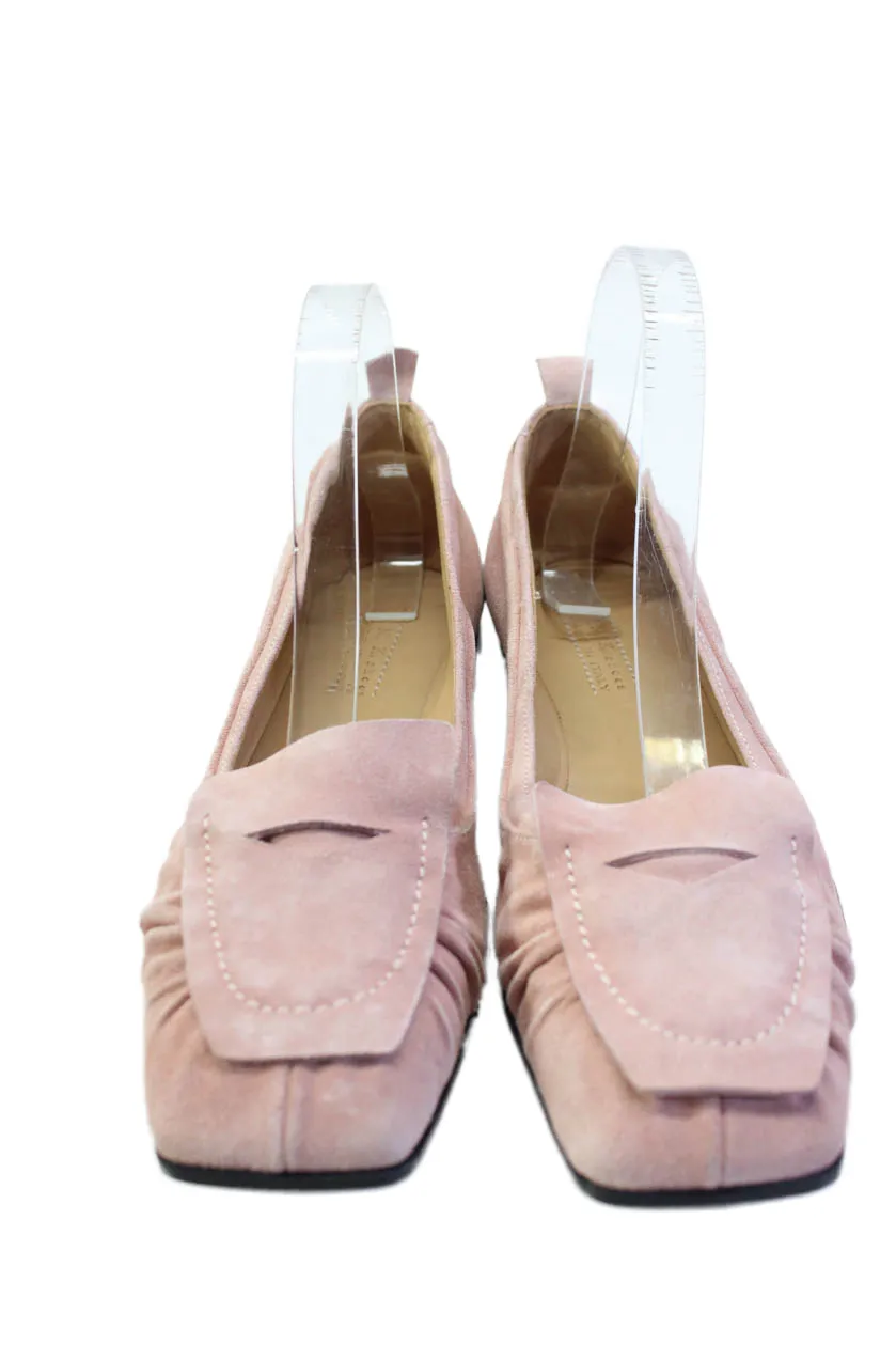 I.N.K. Womens Pink Cachemire Suede Flats Loafers Shoes