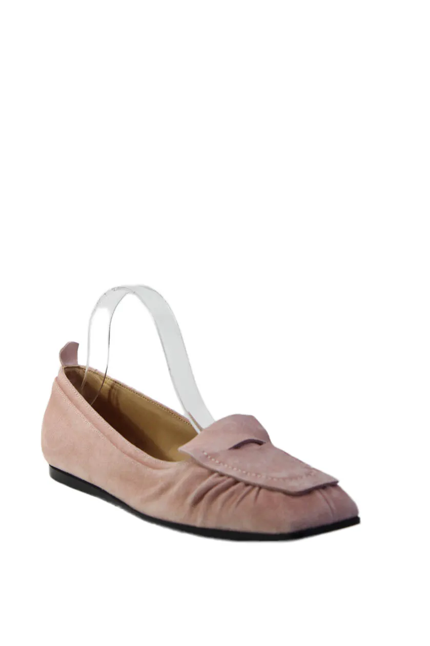 I.N.K. Womens Pink Cachemire Suede Flats Loafers Shoes