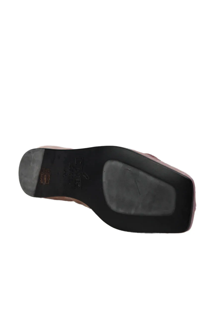 I.N.K. Womens Pink Cachemire Suede Flats Loafers Shoes