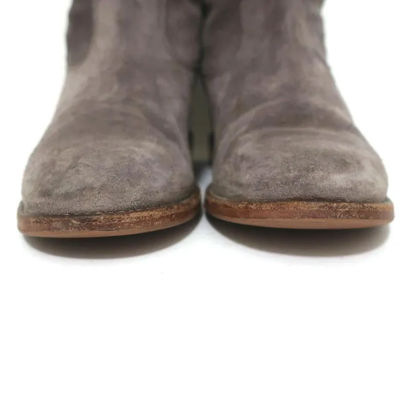 Isabel Marant Etoile Crisi Ankle Boots Gray Suede Size 38 Hidden-Wedge Booties