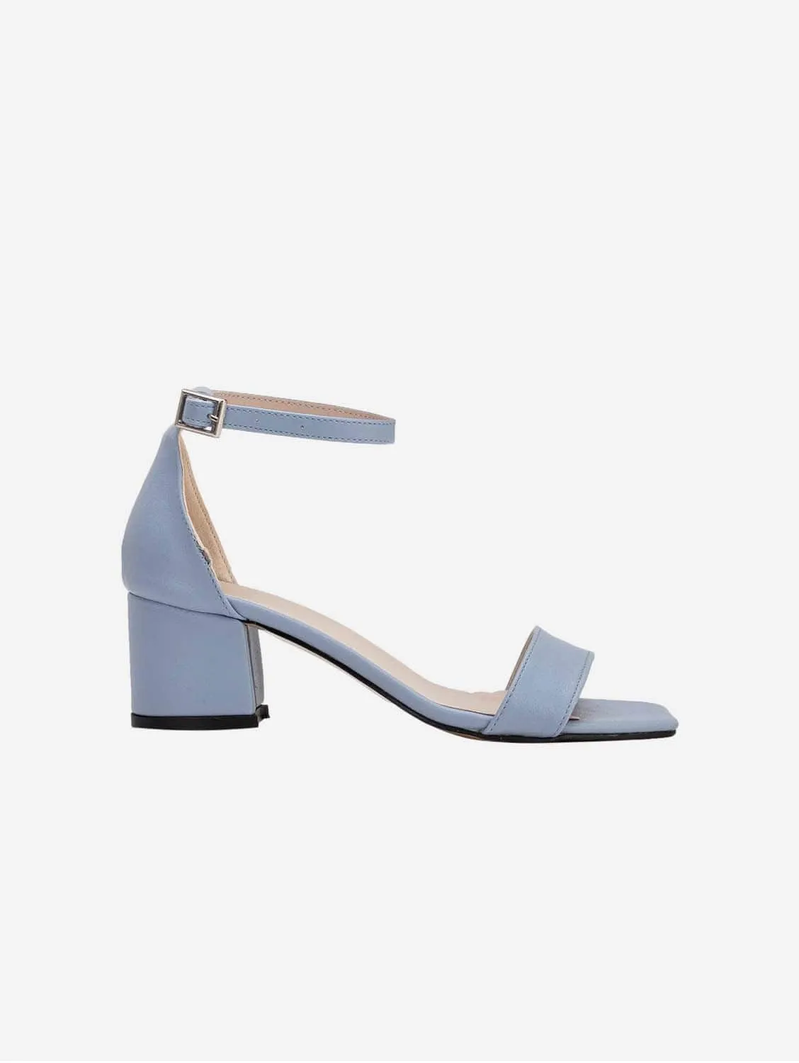 Iva Vegan Leather Low Heel | Light Blue
