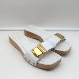 Jacquemus Les Sandales Tatanes Buckle Slide Sandals White Leather Size 37
