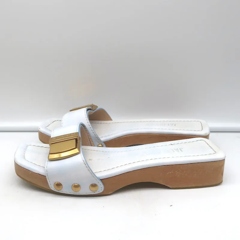 Jacquemus Les Sandales Tatanes Buckle Slide Sandals White Leather Size 37