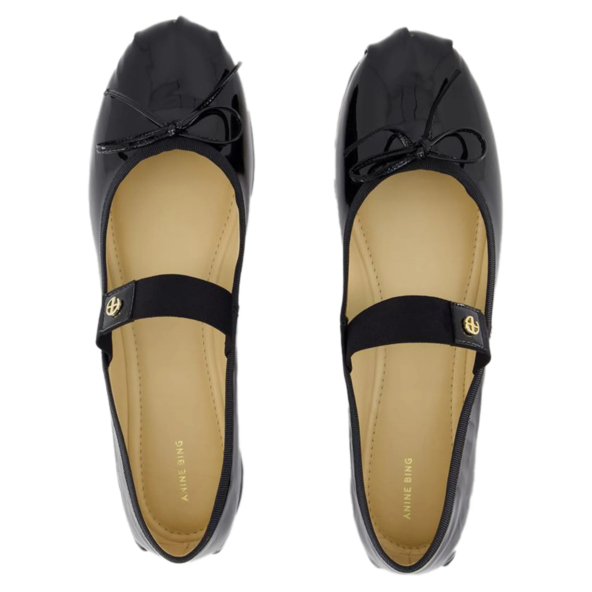 Jolie Flats Flat Shoes - ANINE BING - Leather - Black